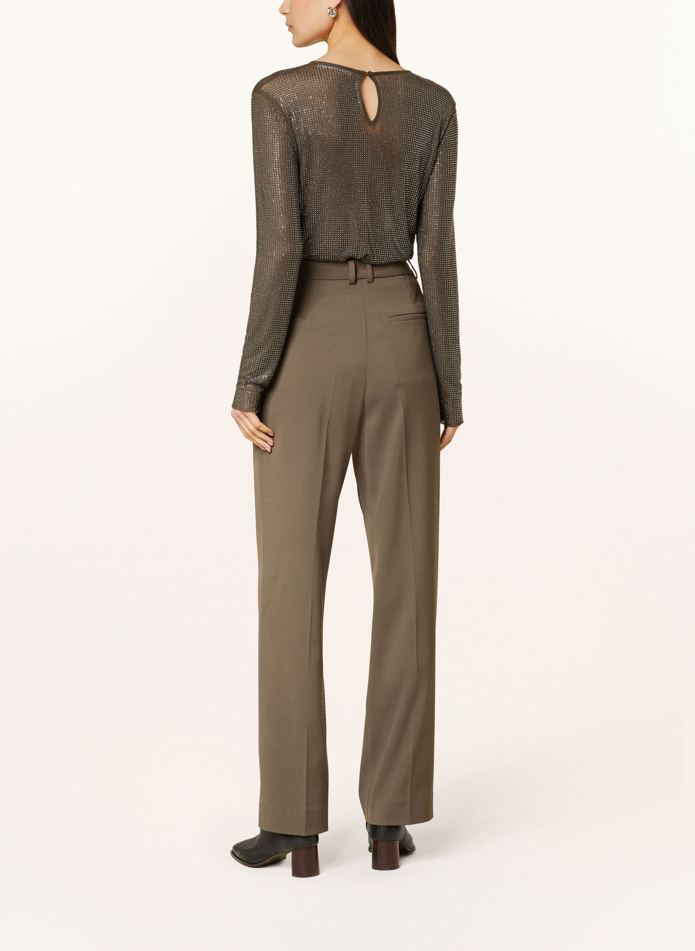 SAMSØE  SAMSØE Longsleeve SAMAGDA mit Schmucksteinen: OLIV