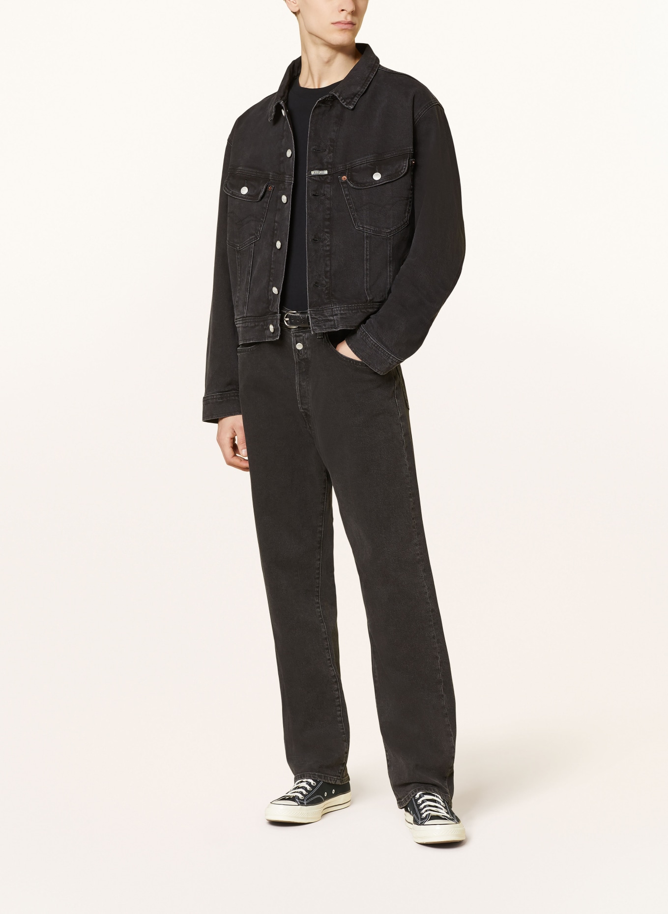 REPLAY Denim jacket, Color: BLACK (Image 2)