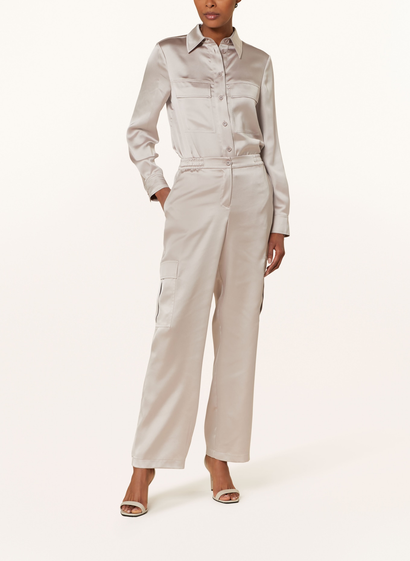 MARC AUREL Cargo pants made of satin, Color: TAUPE (Image 2)