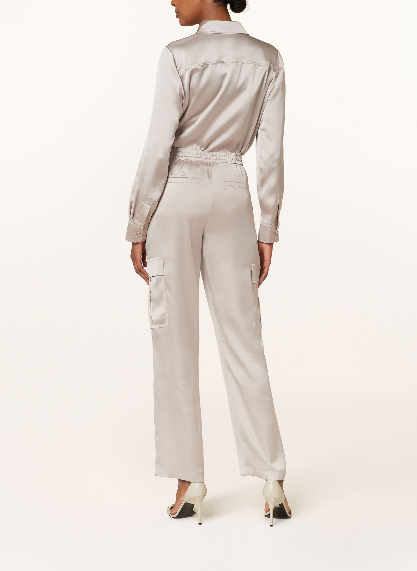 MARC AUREL Cargo pants made of satin, Color: TAUPE (Image 3)