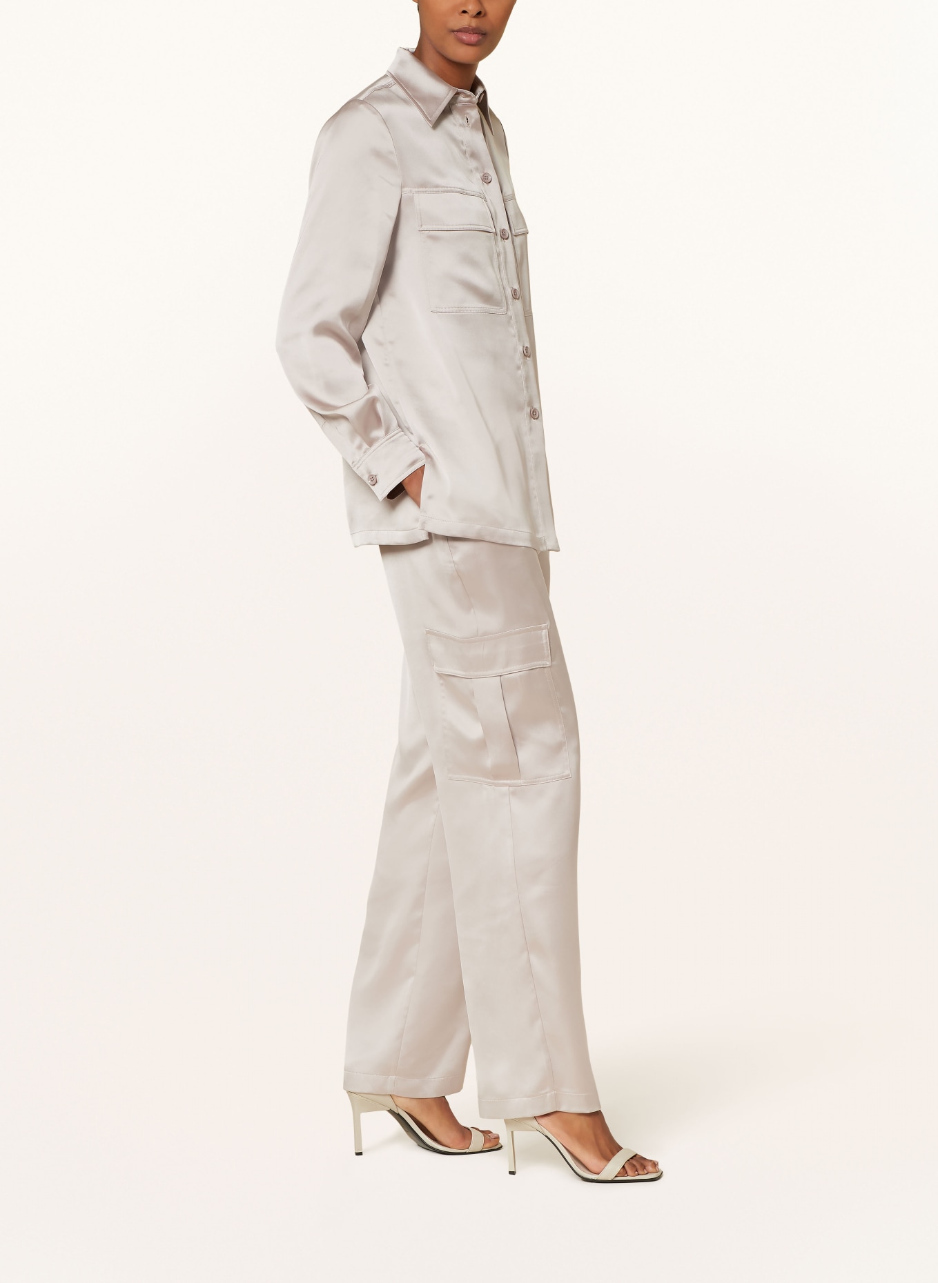 MARC AUREL Cargo pants made of satin, Color: TAUPE (Image 4)