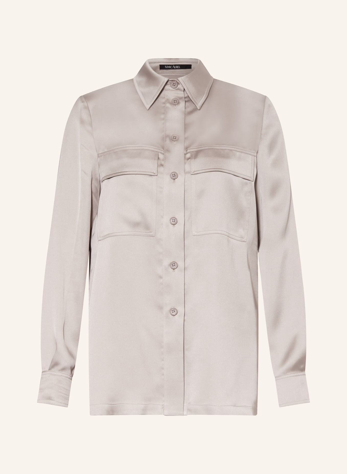 MARC AUREL Satin shirt blouse, Color: TAUPE (Image 1)