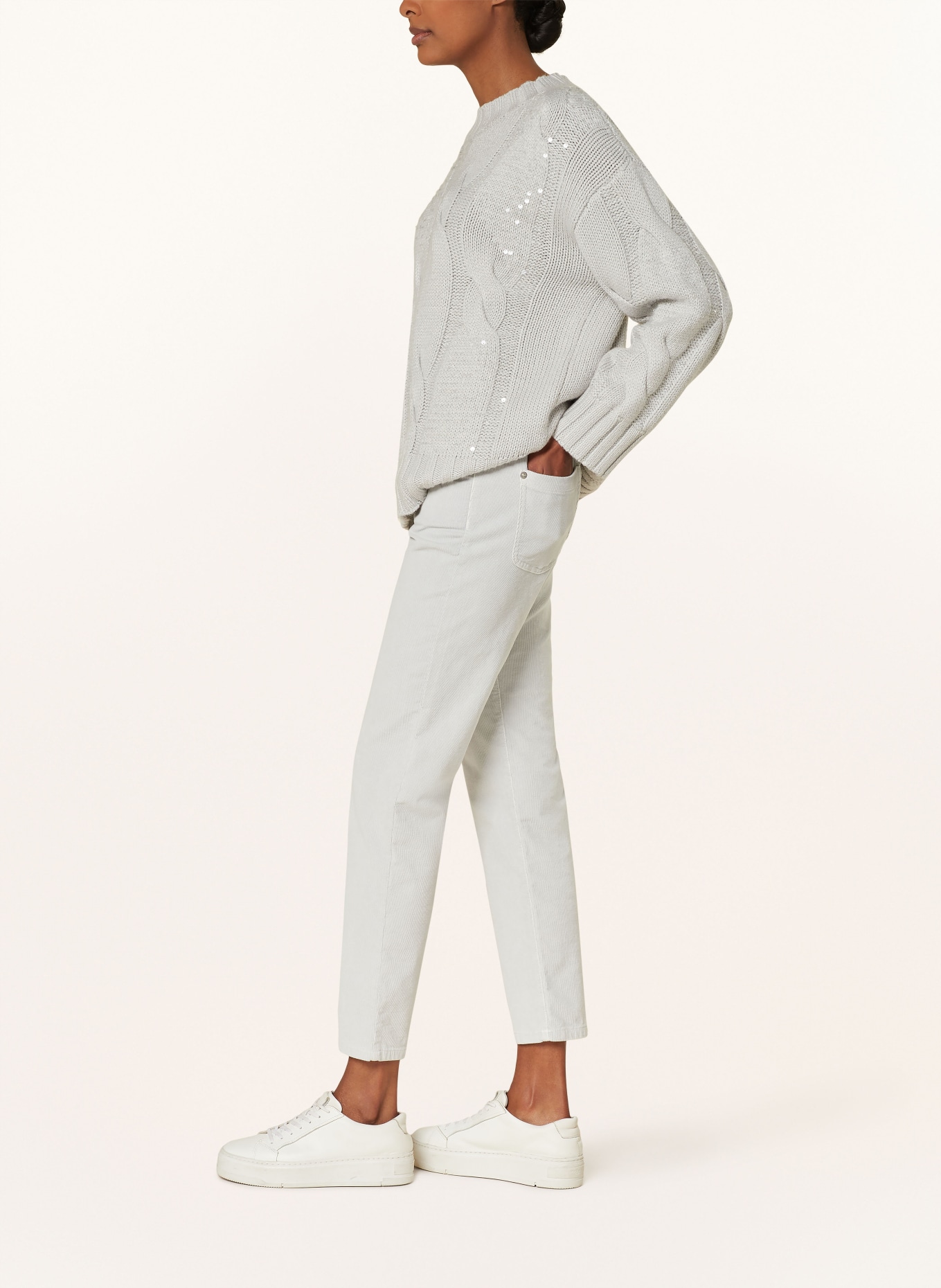 MARC AUREL Corduroy trousers, Color: LIGHT GRAY (Image 4)