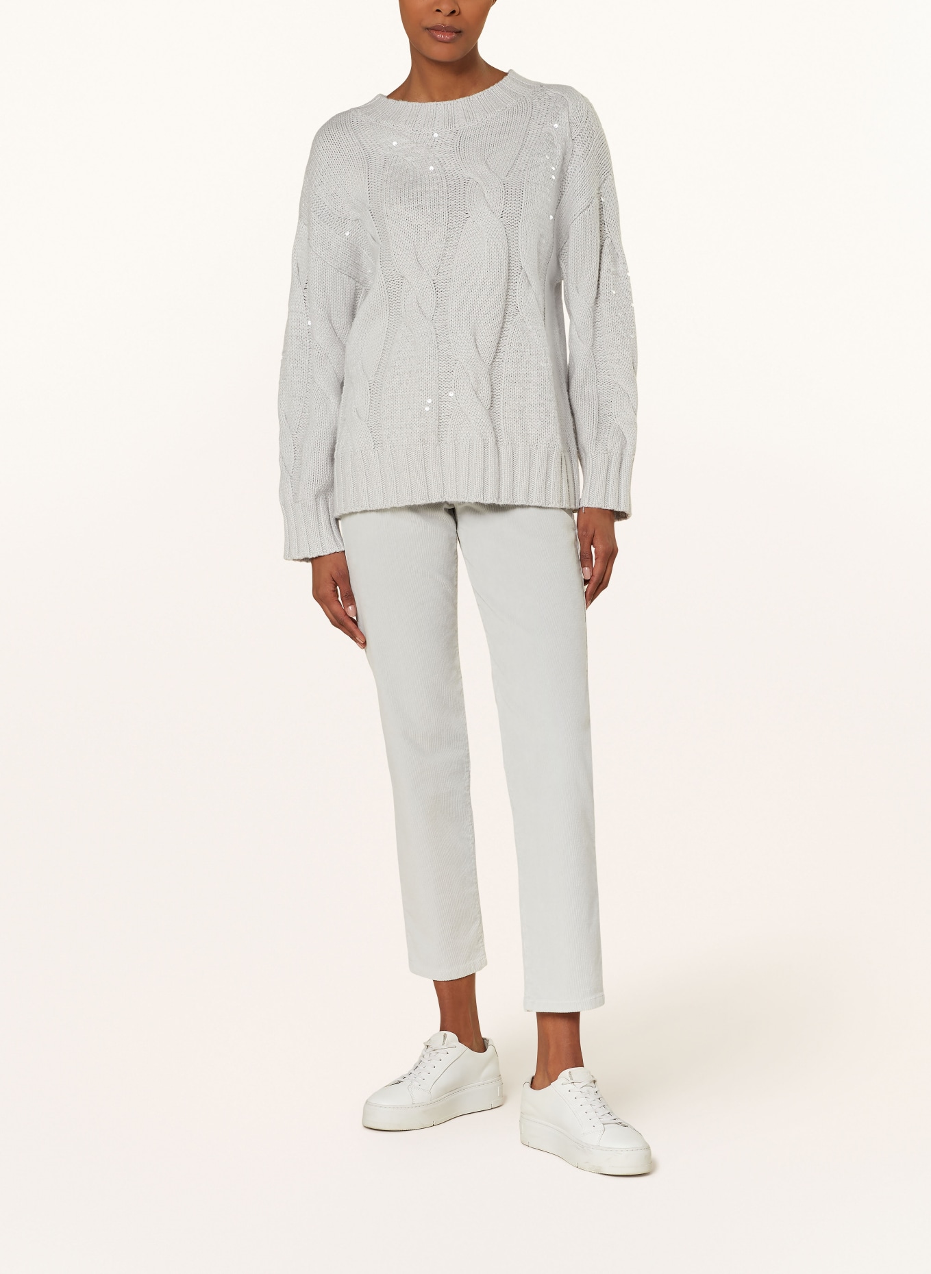 MARC AUREL Pullover mit Pailletten: GRAU