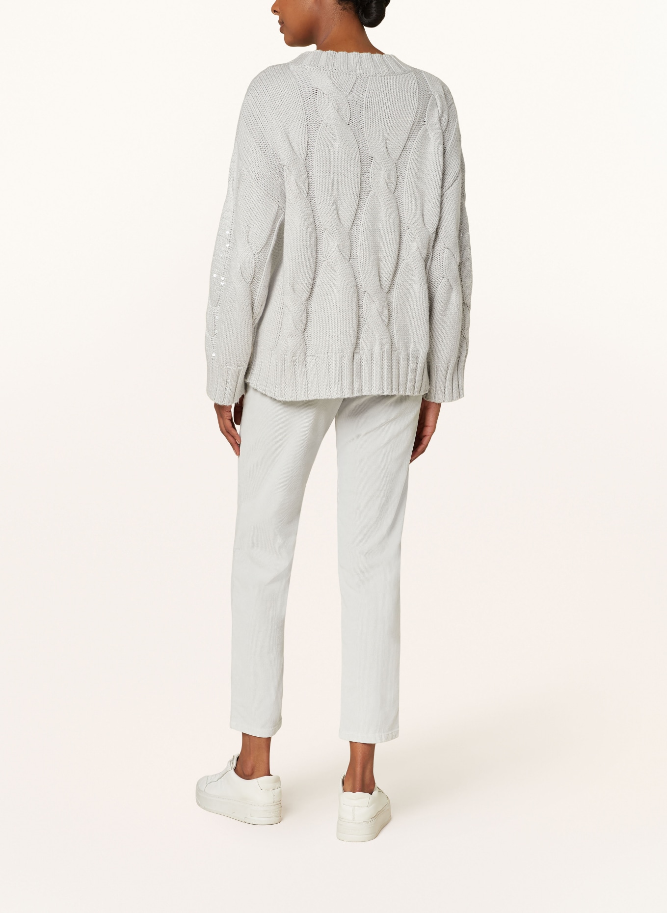 MARC AUREL Pullover mit Pailletten: GRAU