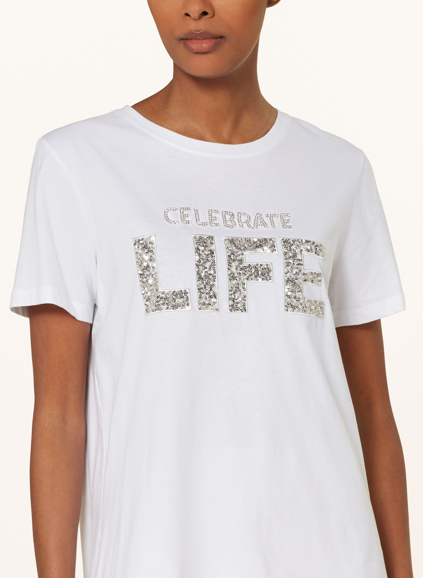 MARC AUREL T-shirt with sequins, Color: WHITE (Image 4)