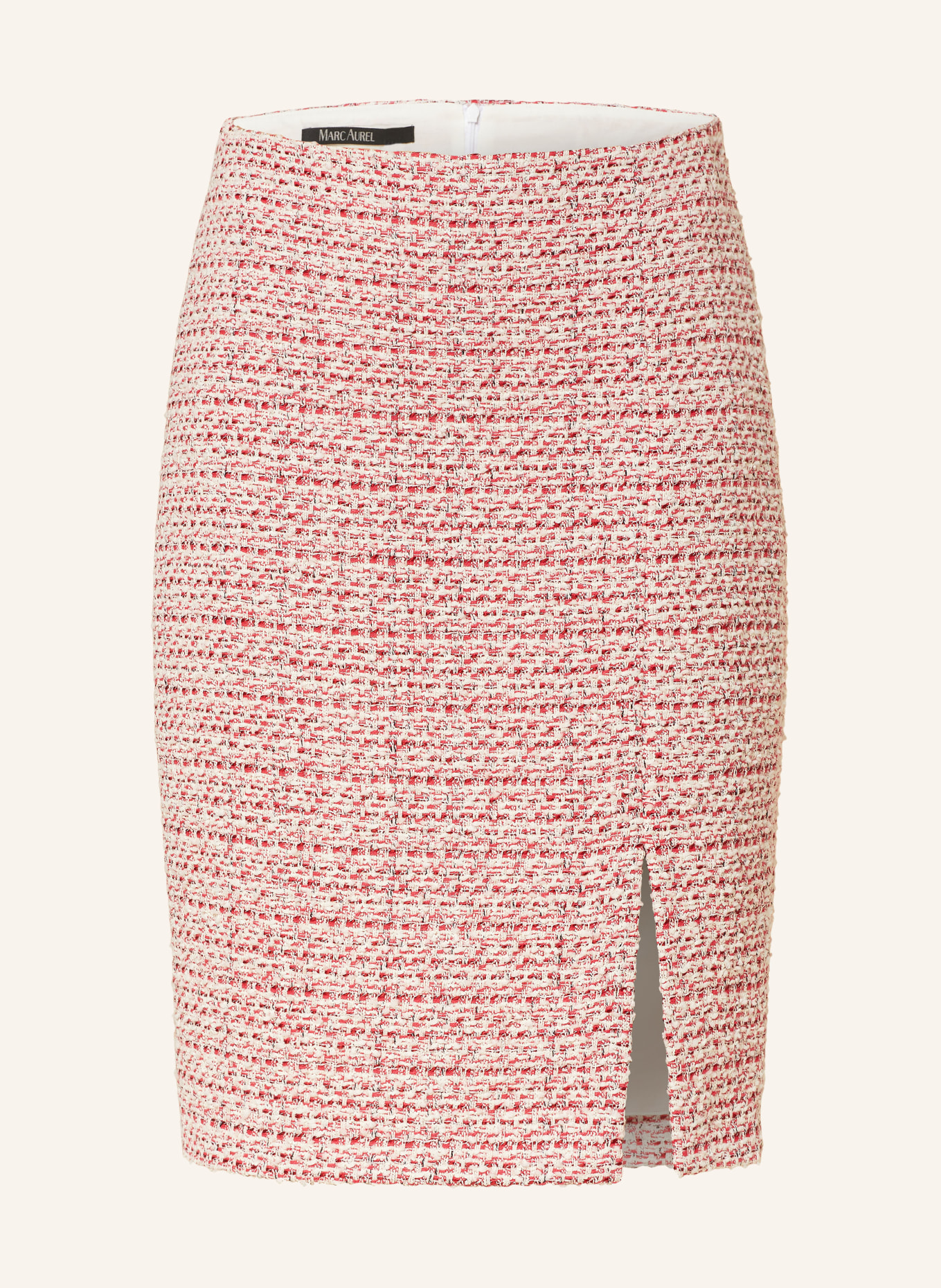 MARC AUREL Bouclé skirt, Color: RED/ ECRU/ BLACK (Image 1)