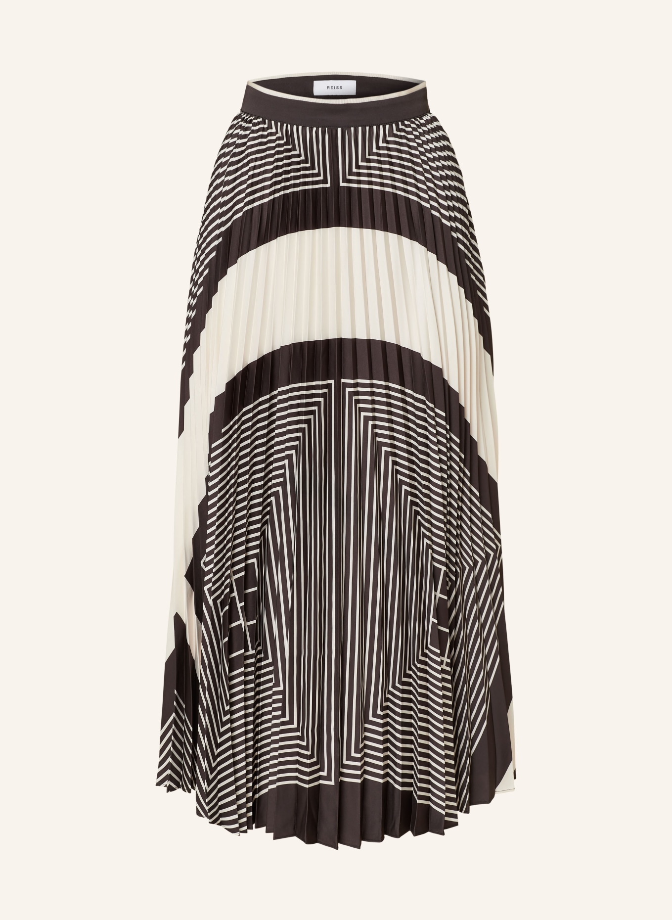 REISS Pleated skirt GABI, Color: BLACK/ ECRU (Image 1)