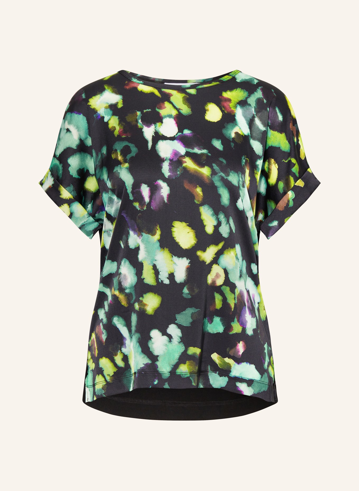 Joseph Ribkoff Shirt blouse in mixed materials, Color: GREEN/ BLACK/ LIGHT GREEN (Image 1)