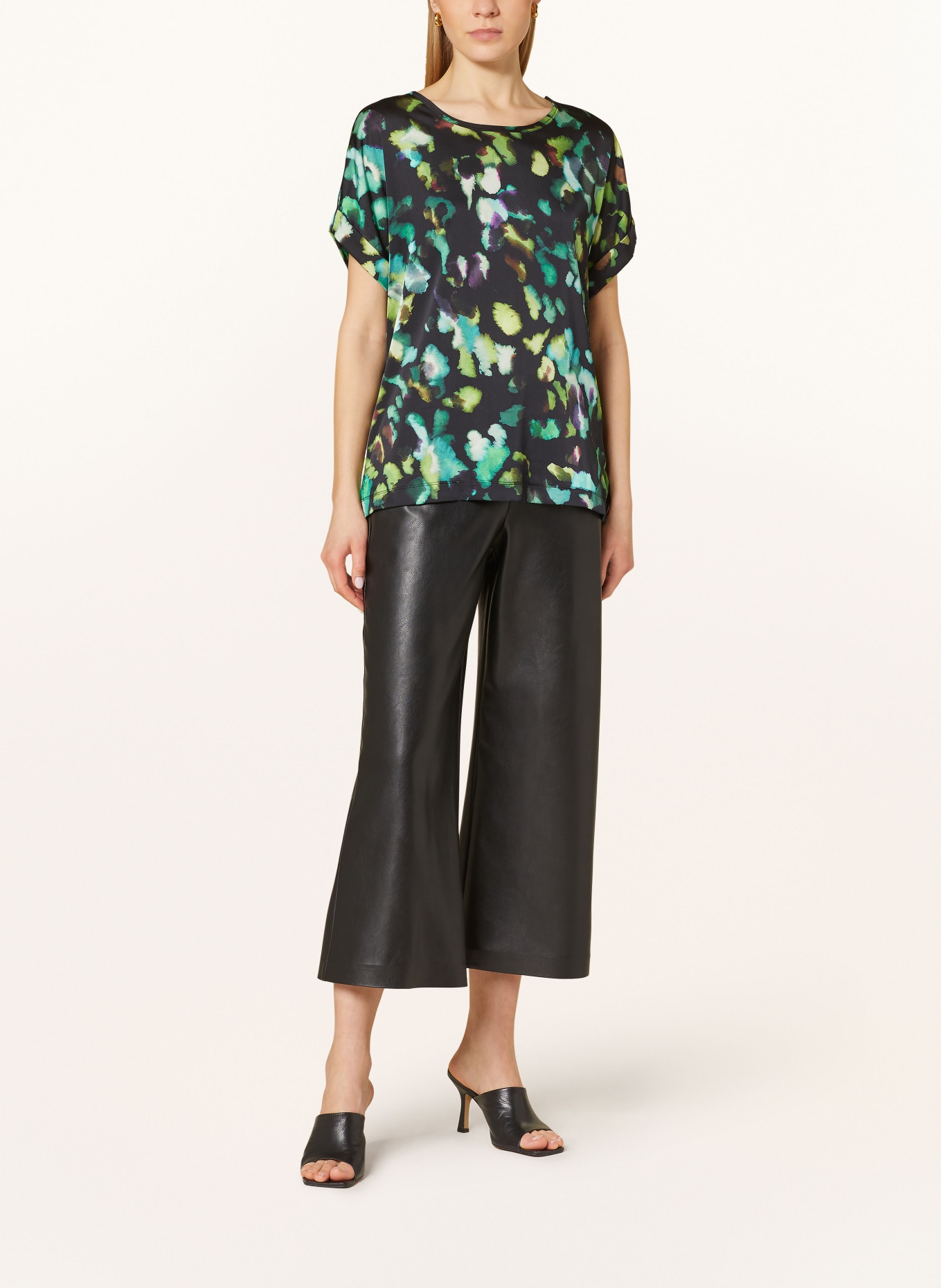 Joseph Ribkoff Shirt blouse in mixed materials, Color: GREEN/ BLACK/ LIGHT GREEN (Image 2)