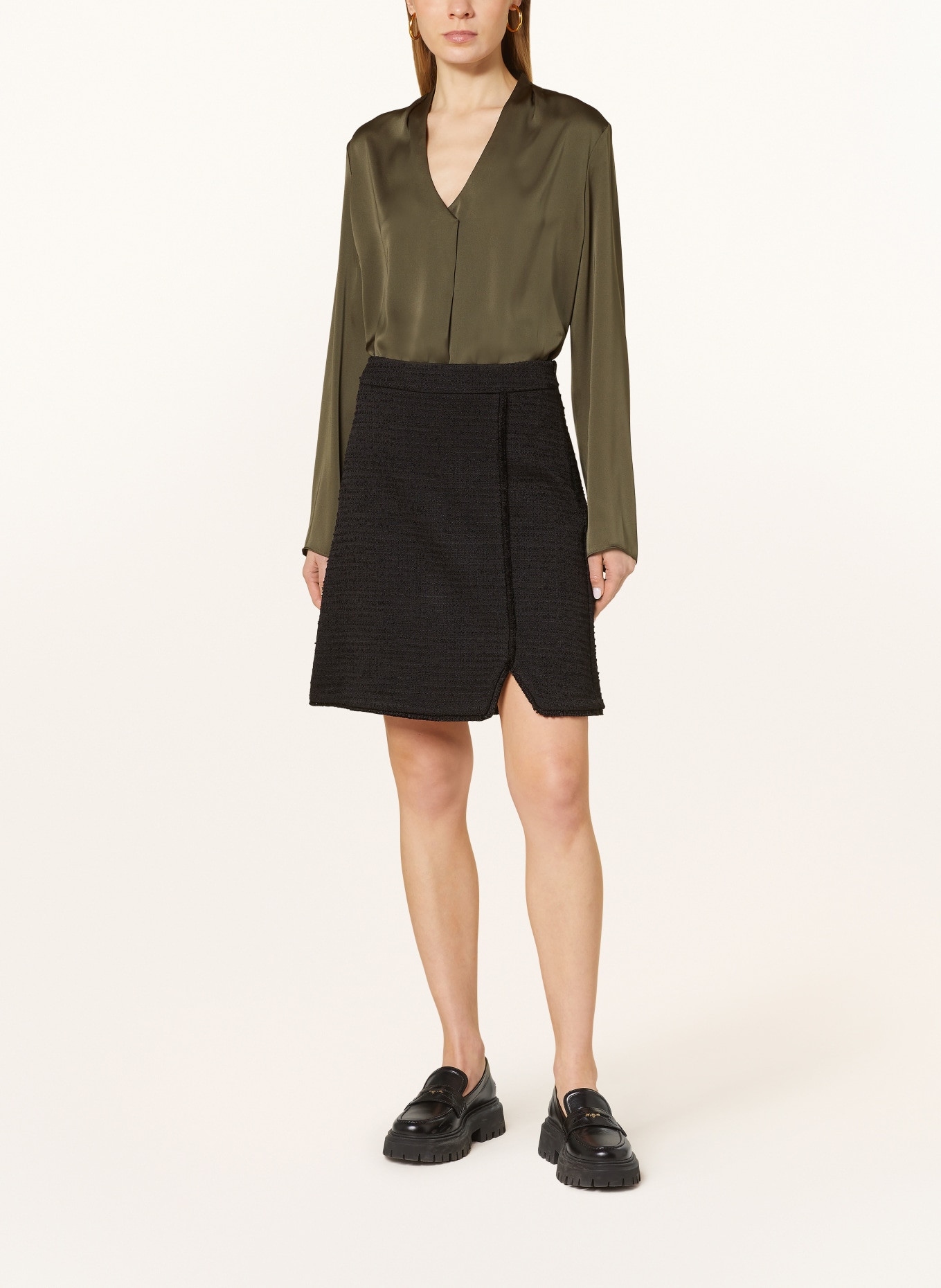 Joseph Ribkoff Bouclé-Rock: SCHWARZ