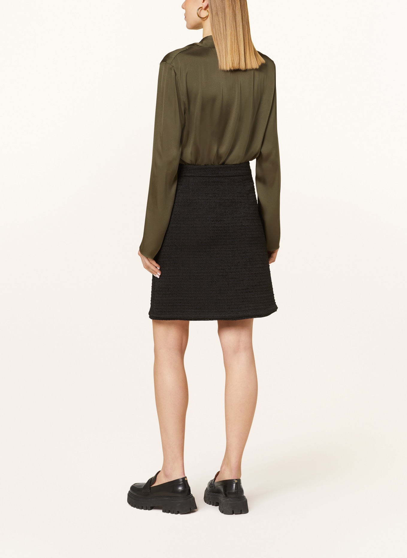 Joseph Ribkoff Bouclé-Rock: SCHWARZ