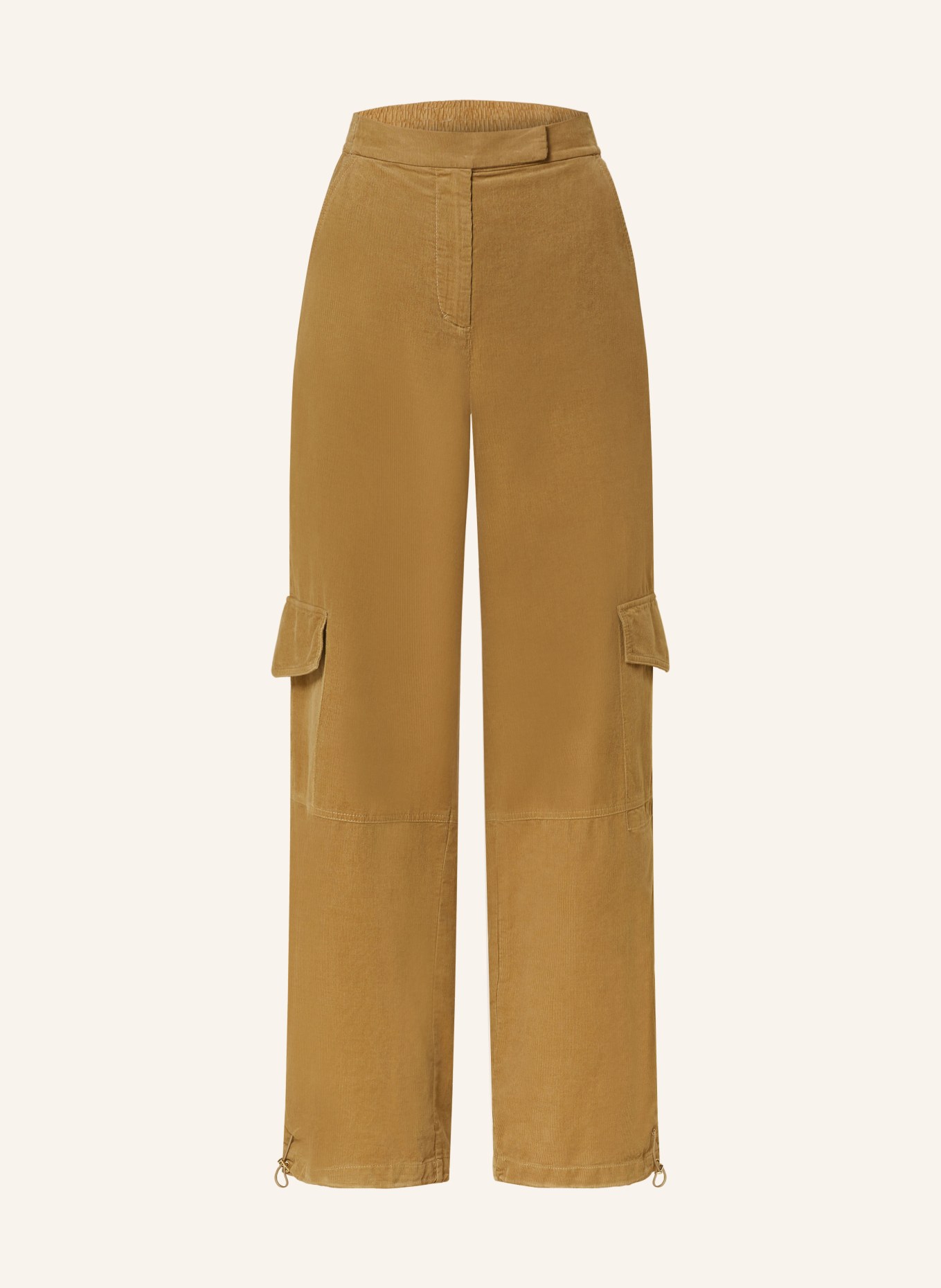 DOROTHEE SCHUMACHER Cargo pants TWISTED STRUCTURE made of corduroy: CAMEL