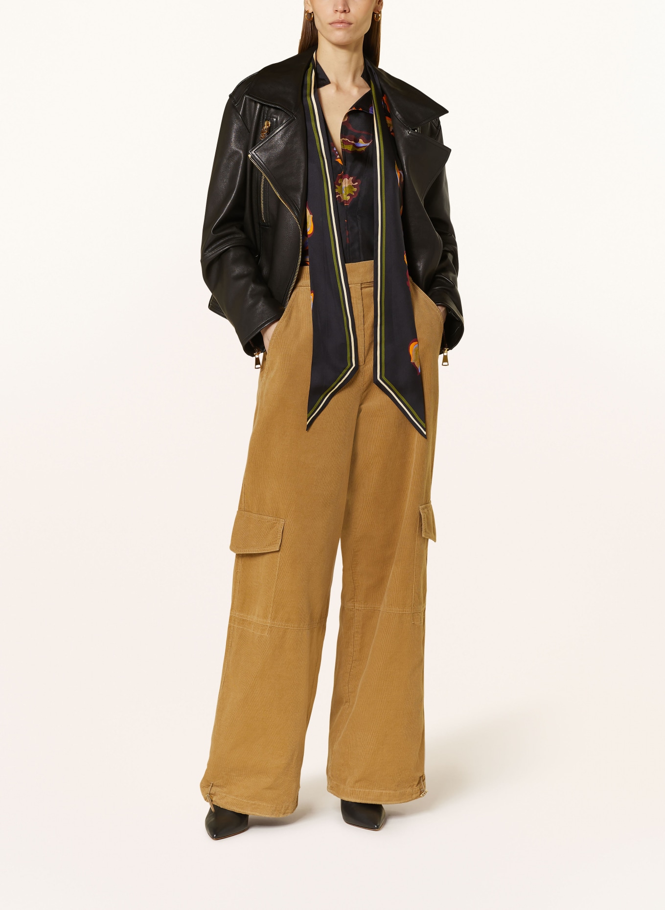 DOROTHEE SCHUMACHER Cargo pants TWISTED STRUCTURE made of corduroy: CAMEL