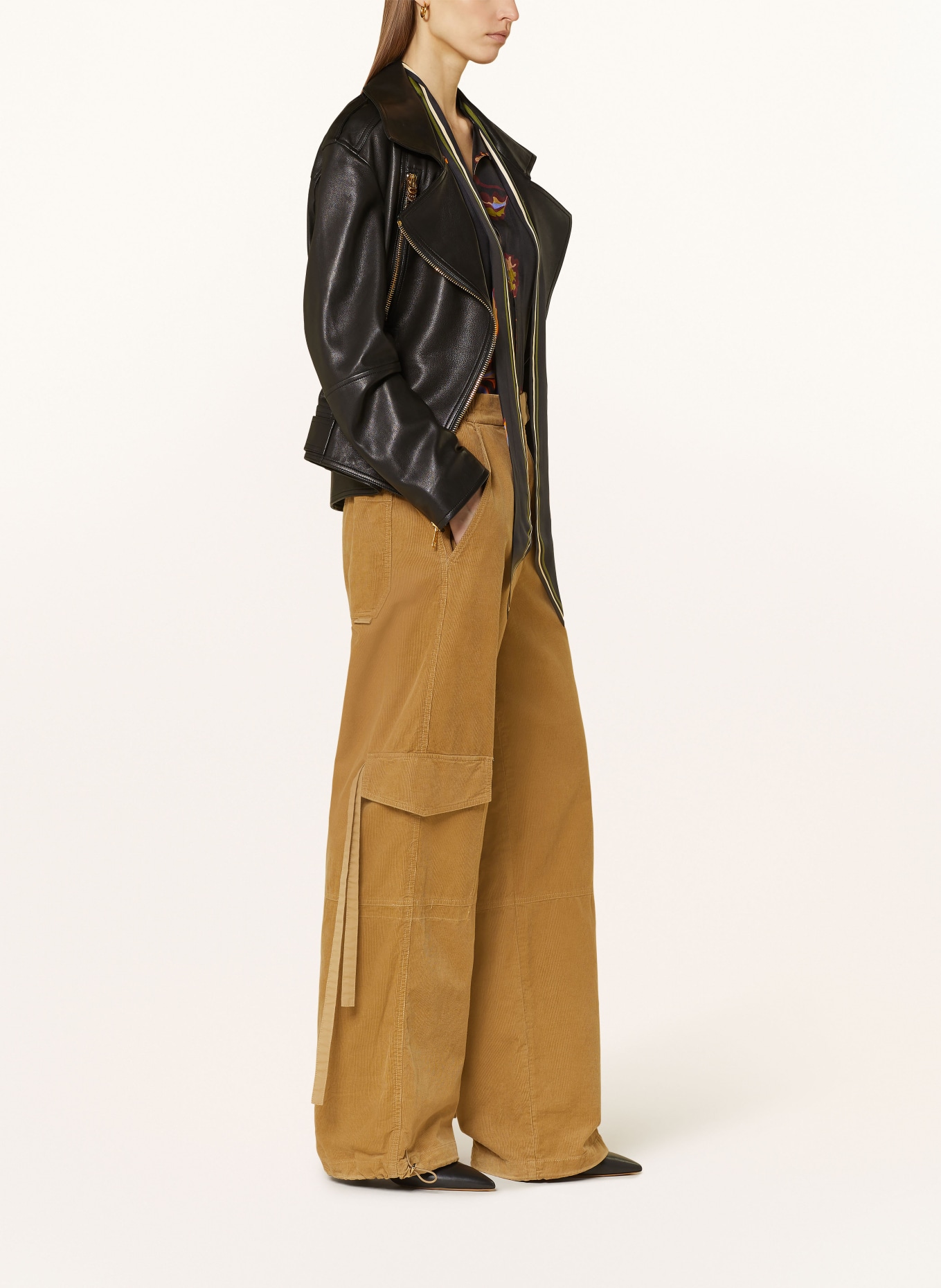DOROTHEE SCHUMACHER Cargo pants TWISTED STRUCTURE made of corduroy: CAMEL