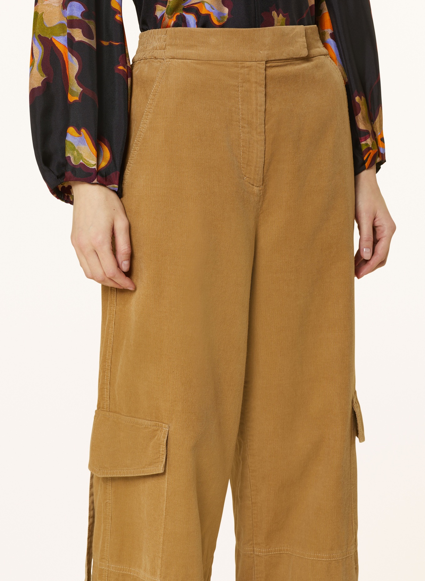 DOROTHEE SCHUMACHER Cargo pants TWISTED STRUCTURE made of corduroy: CAMEL