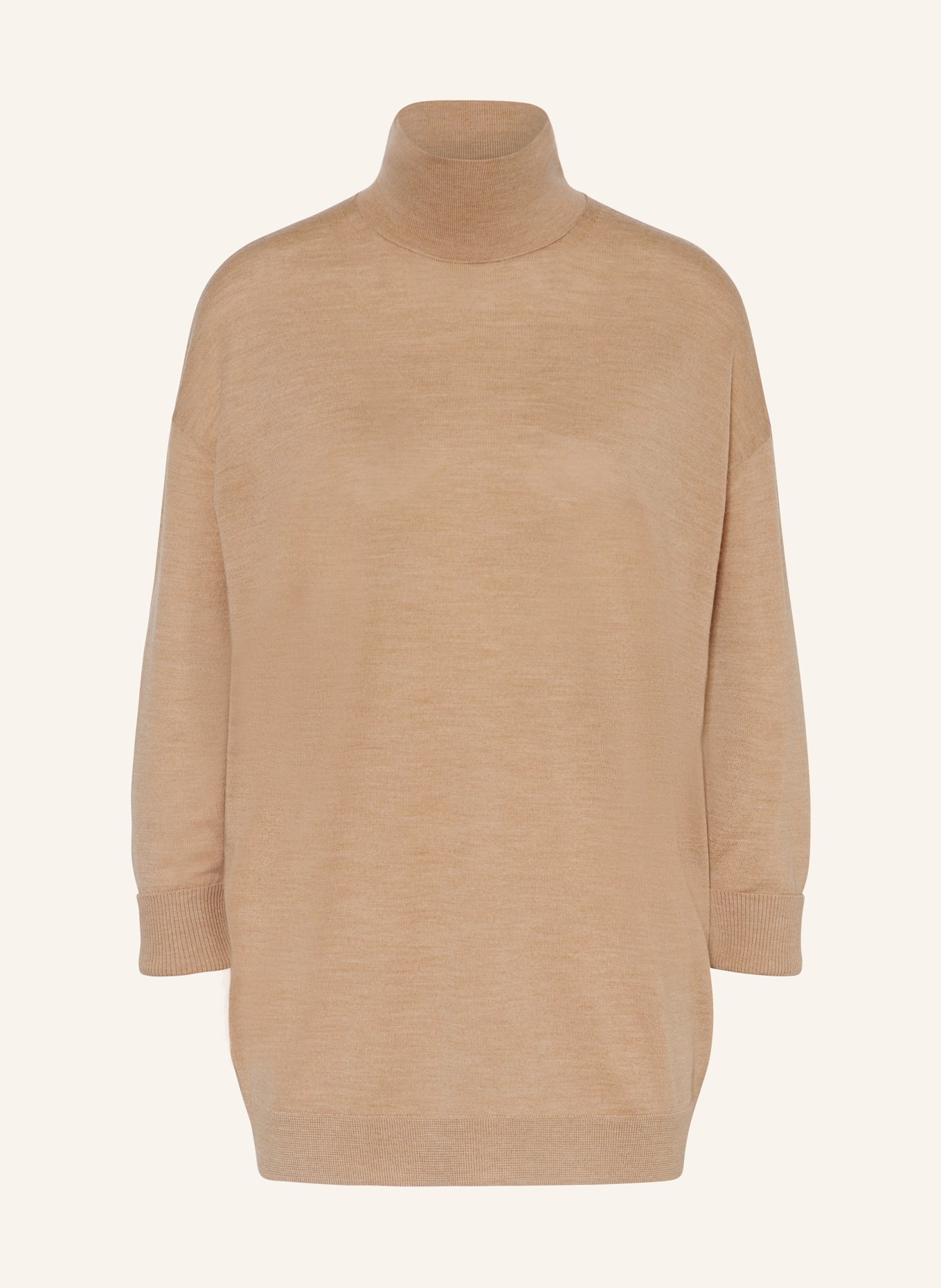 DOROTHEE SCHUMACHER Pullover SHIMMERING MERINO aus Merinowolle mit 3/4-Arm, Farbe: CAMEL (Bild 1)