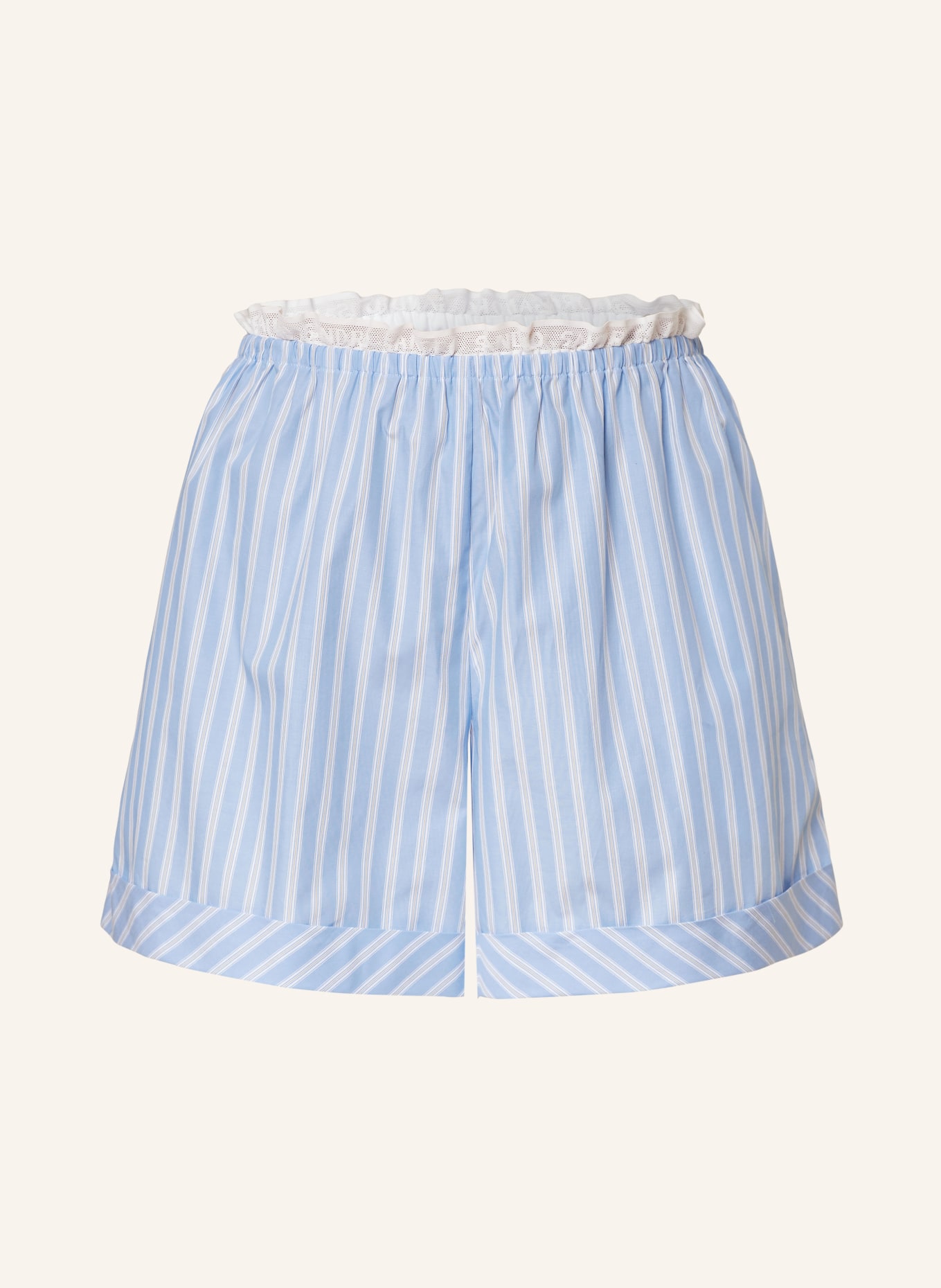SANDRO Shorts mit Rüschen, Farbe: BLAU/ WEISS (Bild 1)