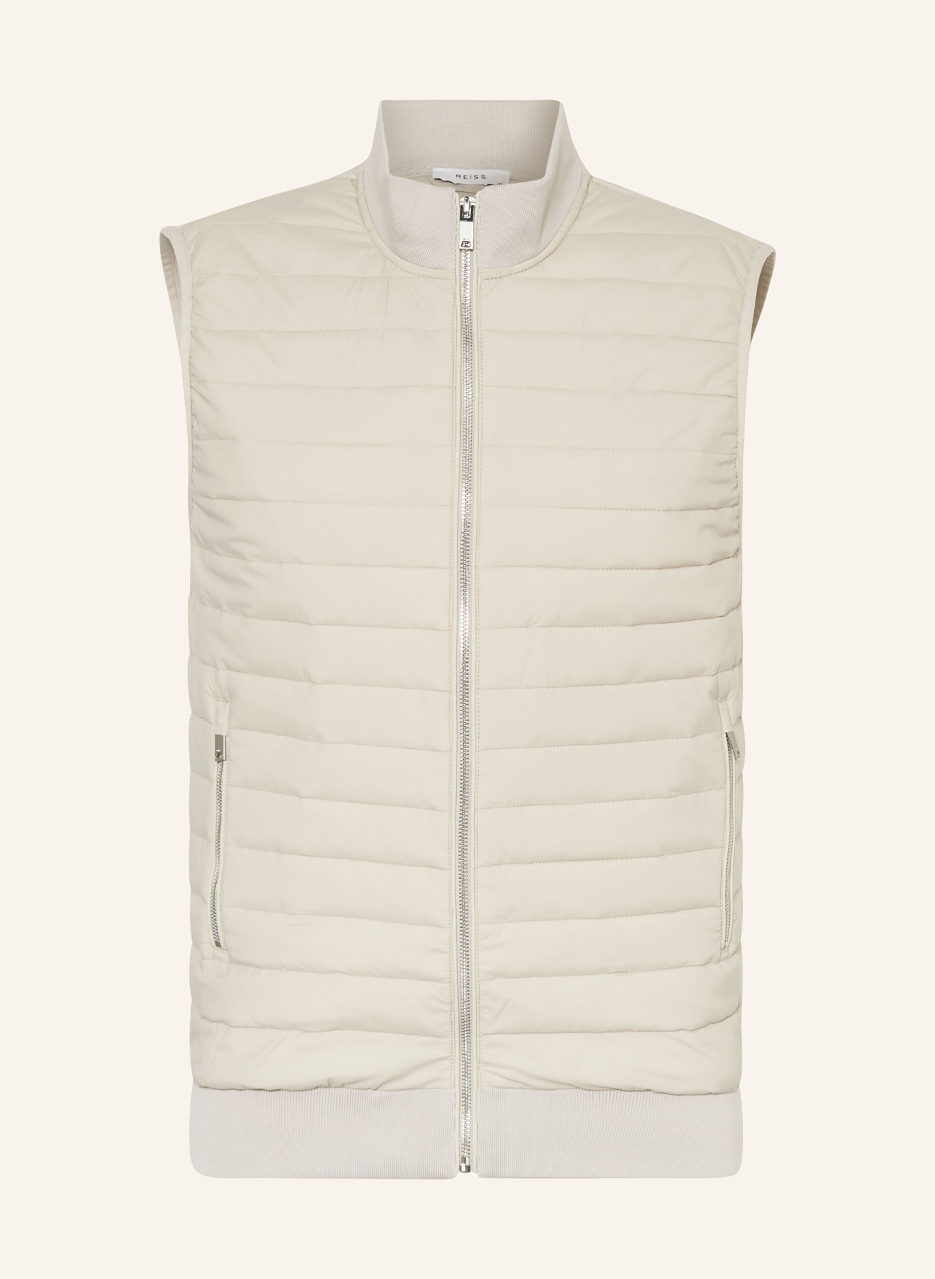 REISS Quilted vest PLUTO in mixed materials, Color: BEIGE (Image 1)