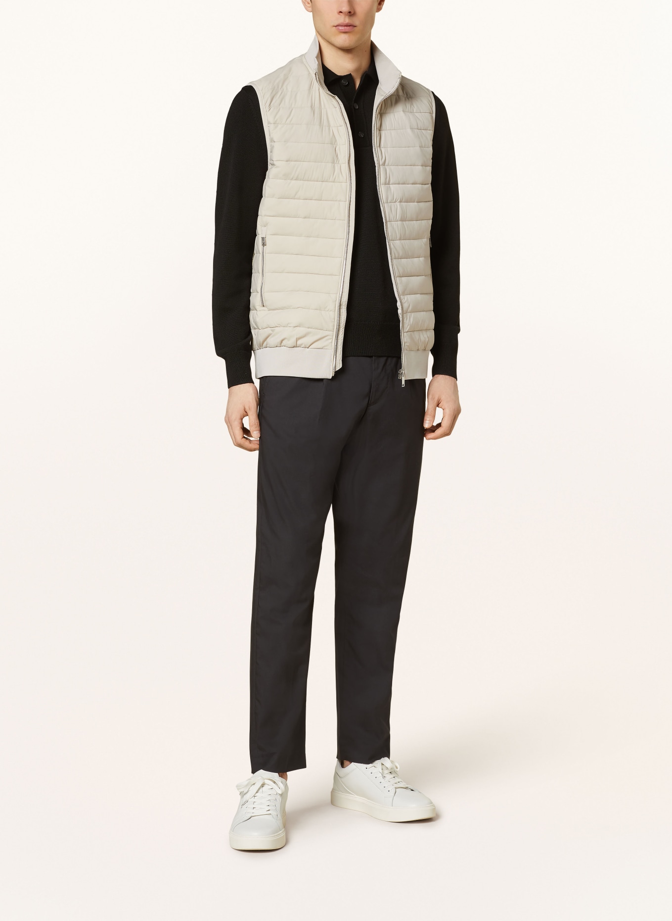 REISS Quilted vest PLUTO in mixed materials, Color: BEIGE (Image 2)