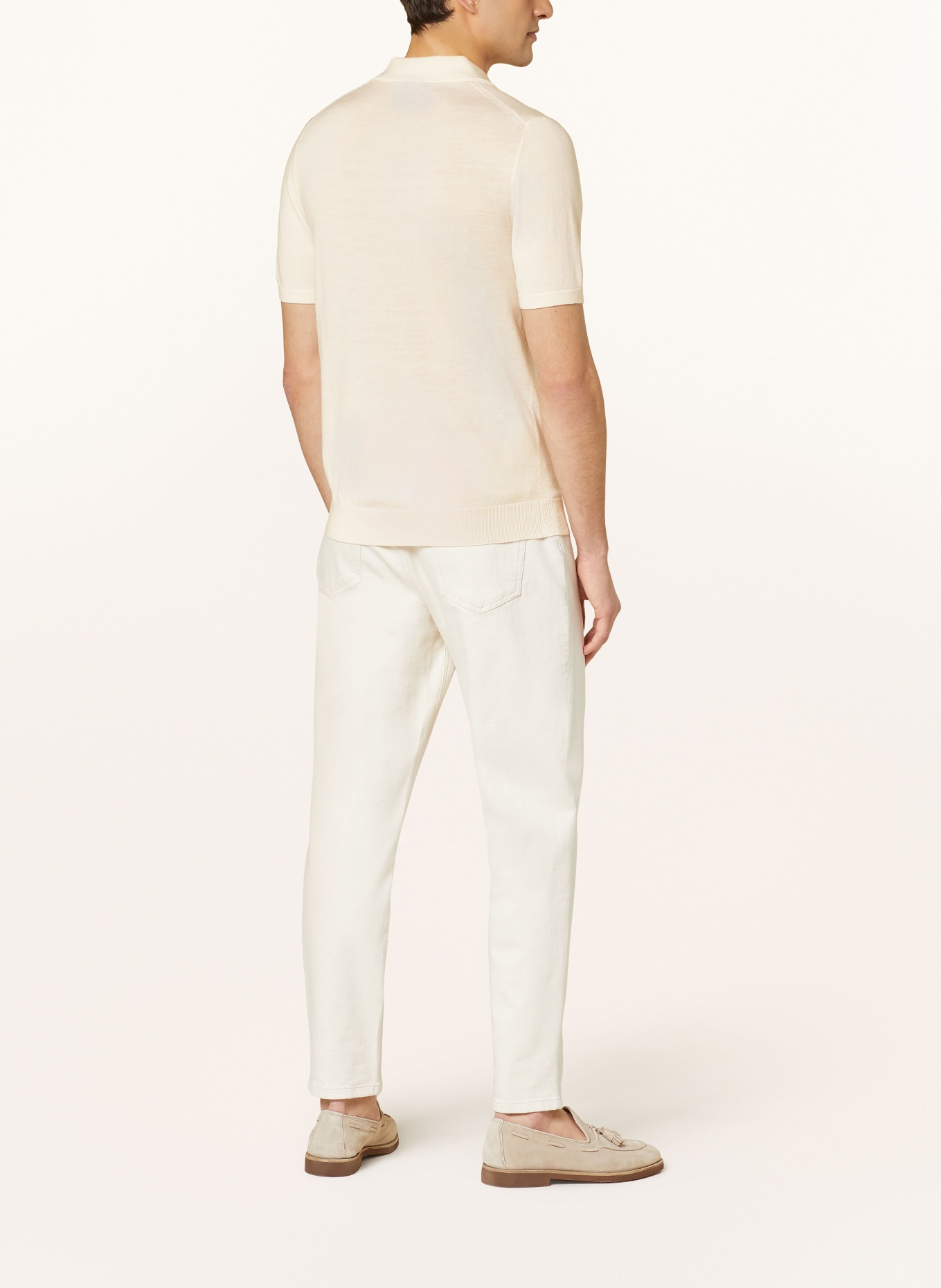 REISS Knitted polo shirt DUCHIE, Color: CREAM (Image 3)