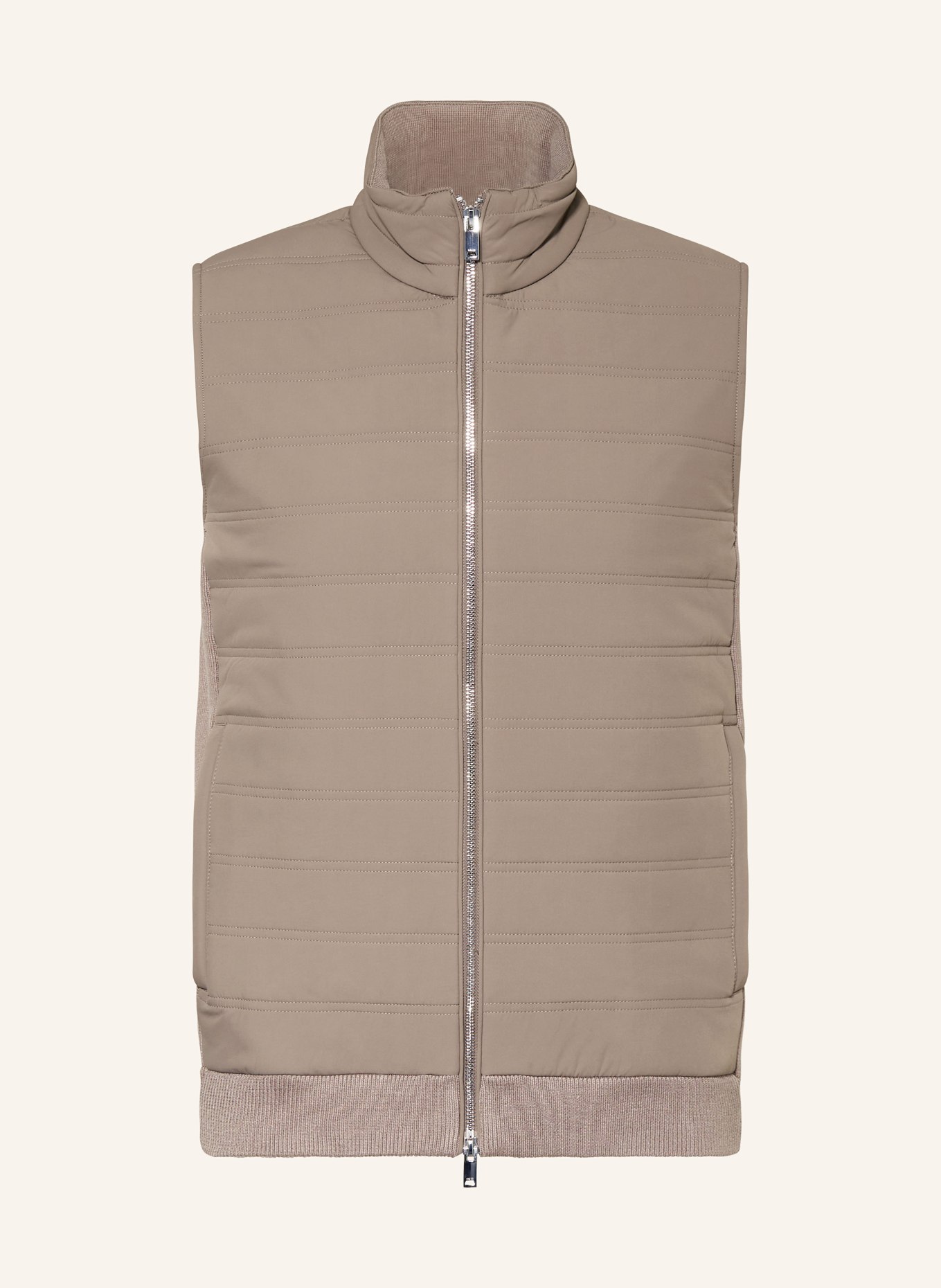 REISS Vest CRANFORD in mixed materials, Color: LIGHT BROWN (Image 1)