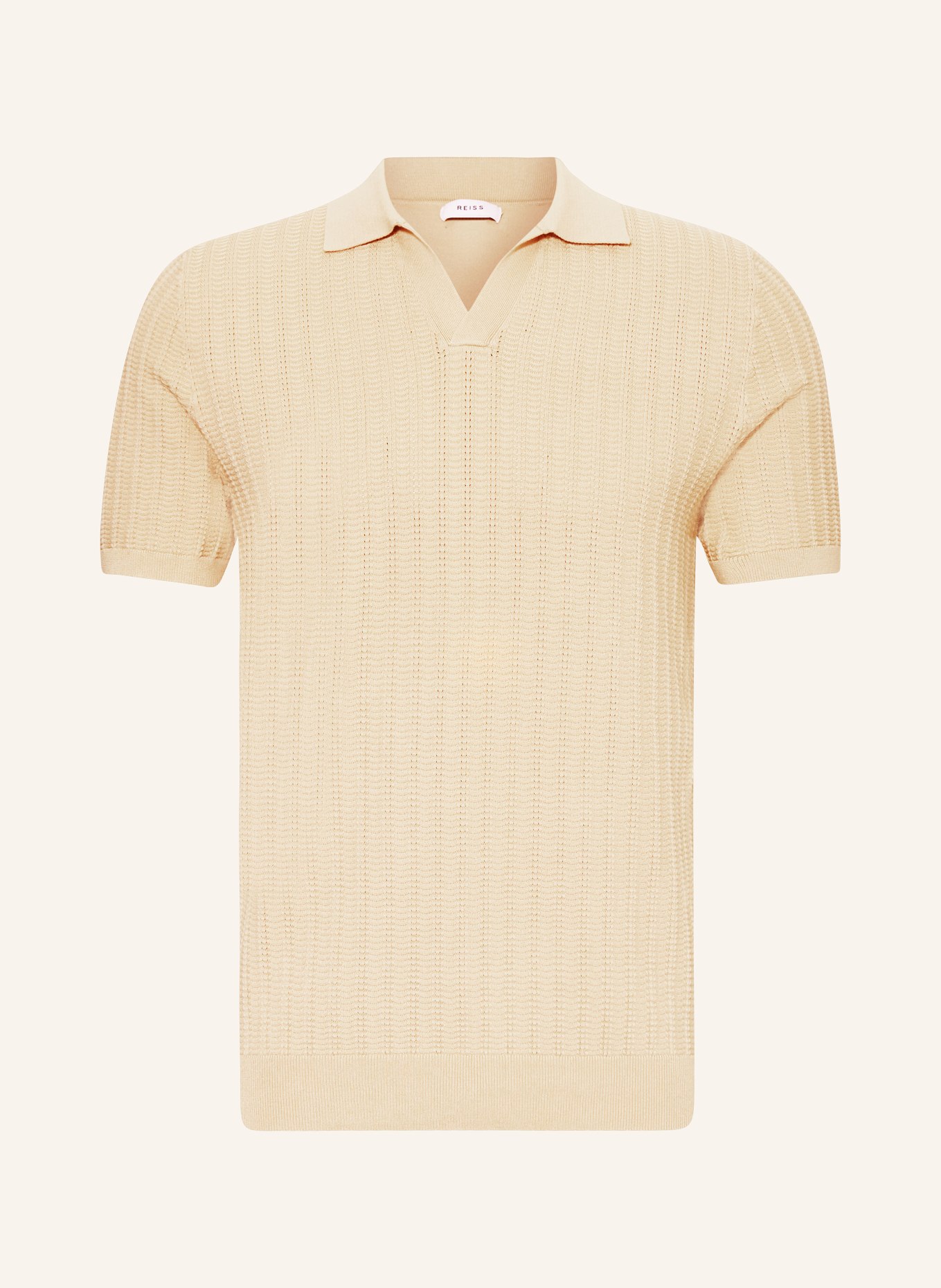 REISS Knitted polo shirt MICKEY, Color: BEIGE (Image 1)
