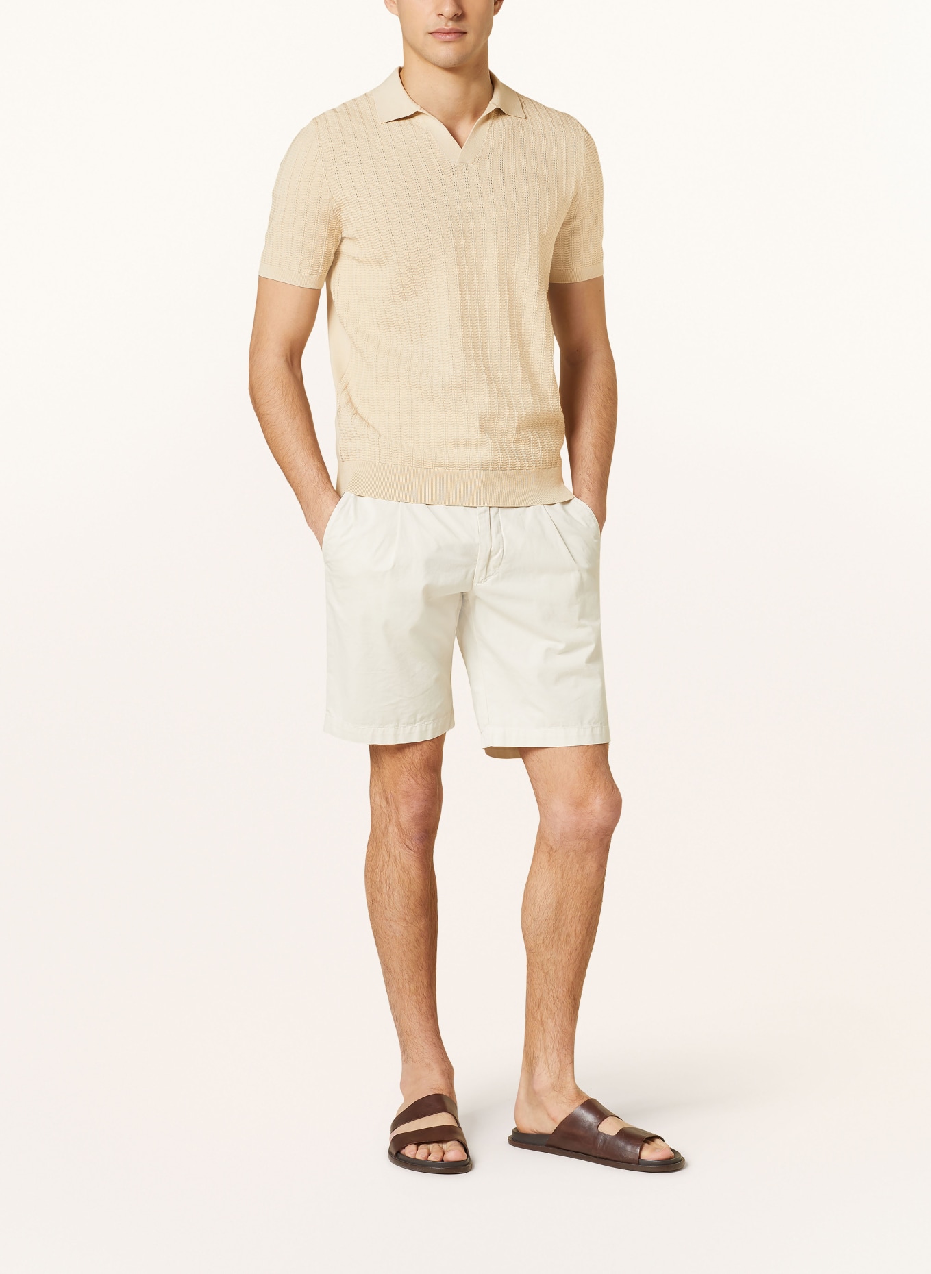 REISS Knitted polo shirt MICKEY, Color: BEIGE (Image 2)