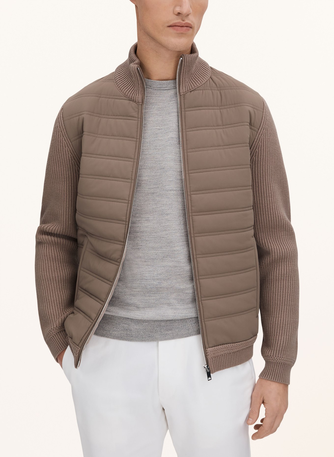 REISS Jacket SOUTHEND in mixed materials, Color: LIGHT BROWN (Image 4)