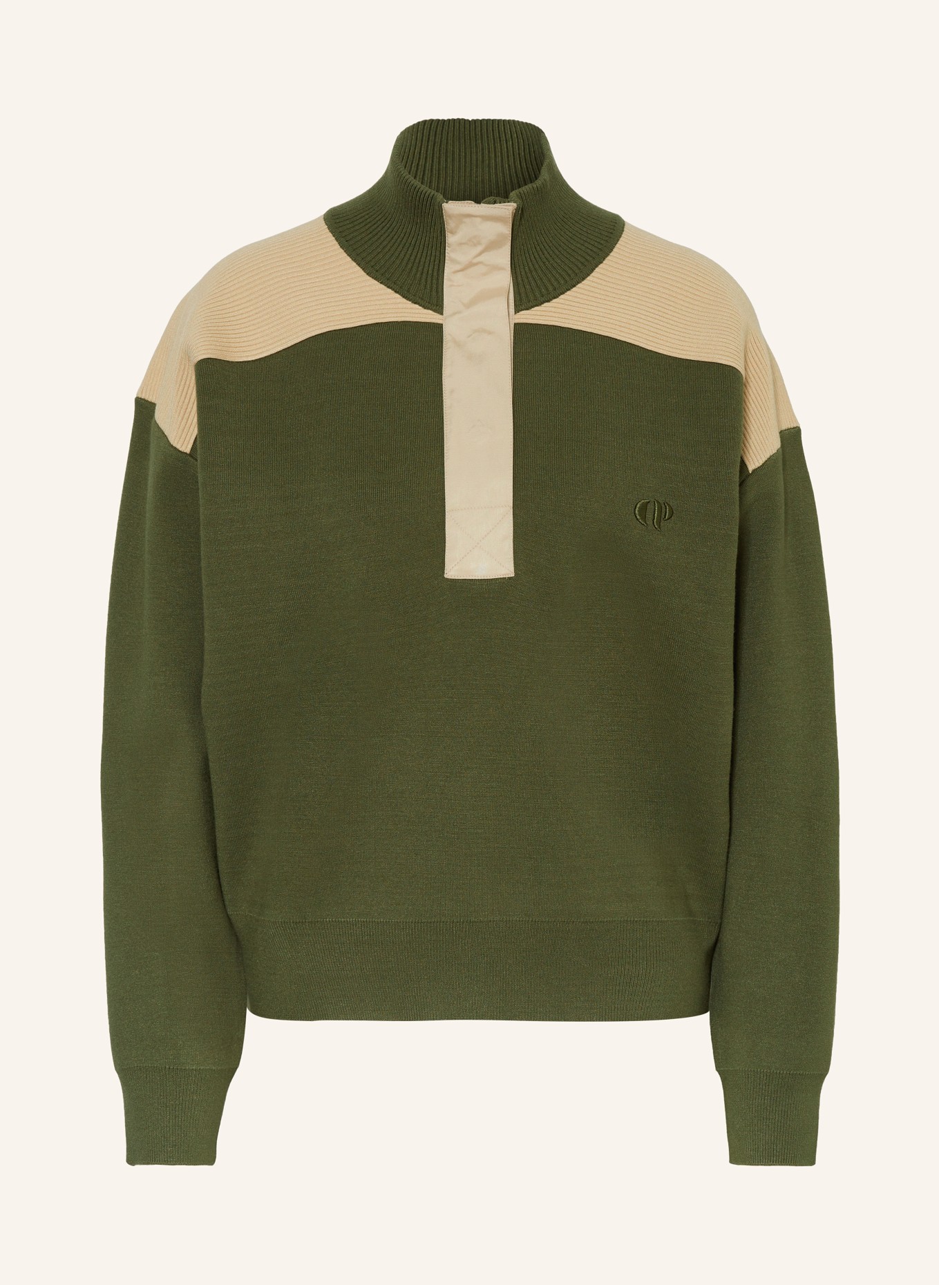 CLAUDIE PIERLOT Pullover, Farbe: GRÜN/ BEIGE (Bild 1)