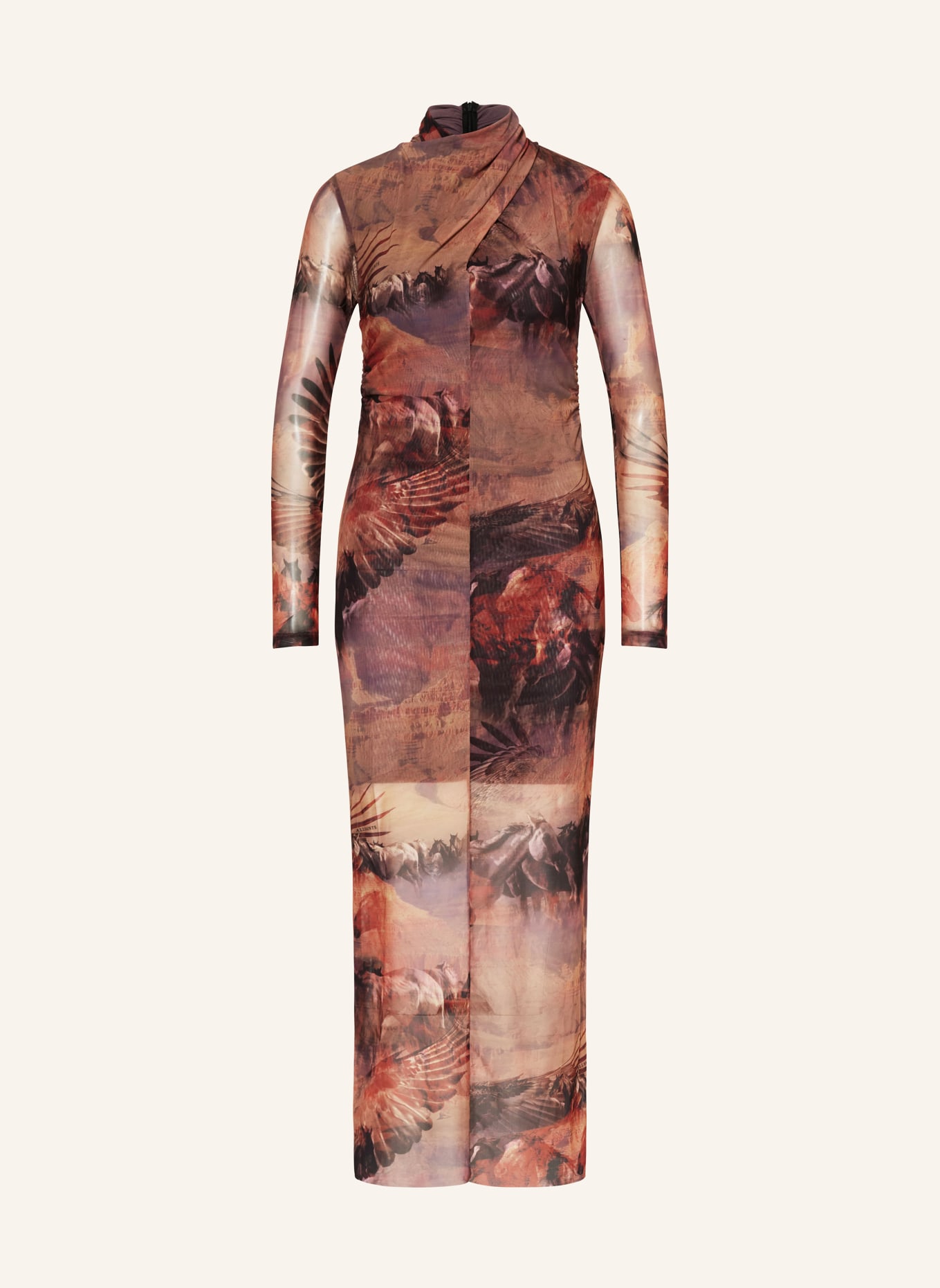 ALLSAINTS Dress TIA COLCA, Color: LIGHT BROWN/ ORANGE/ PURPLE (Image 1)