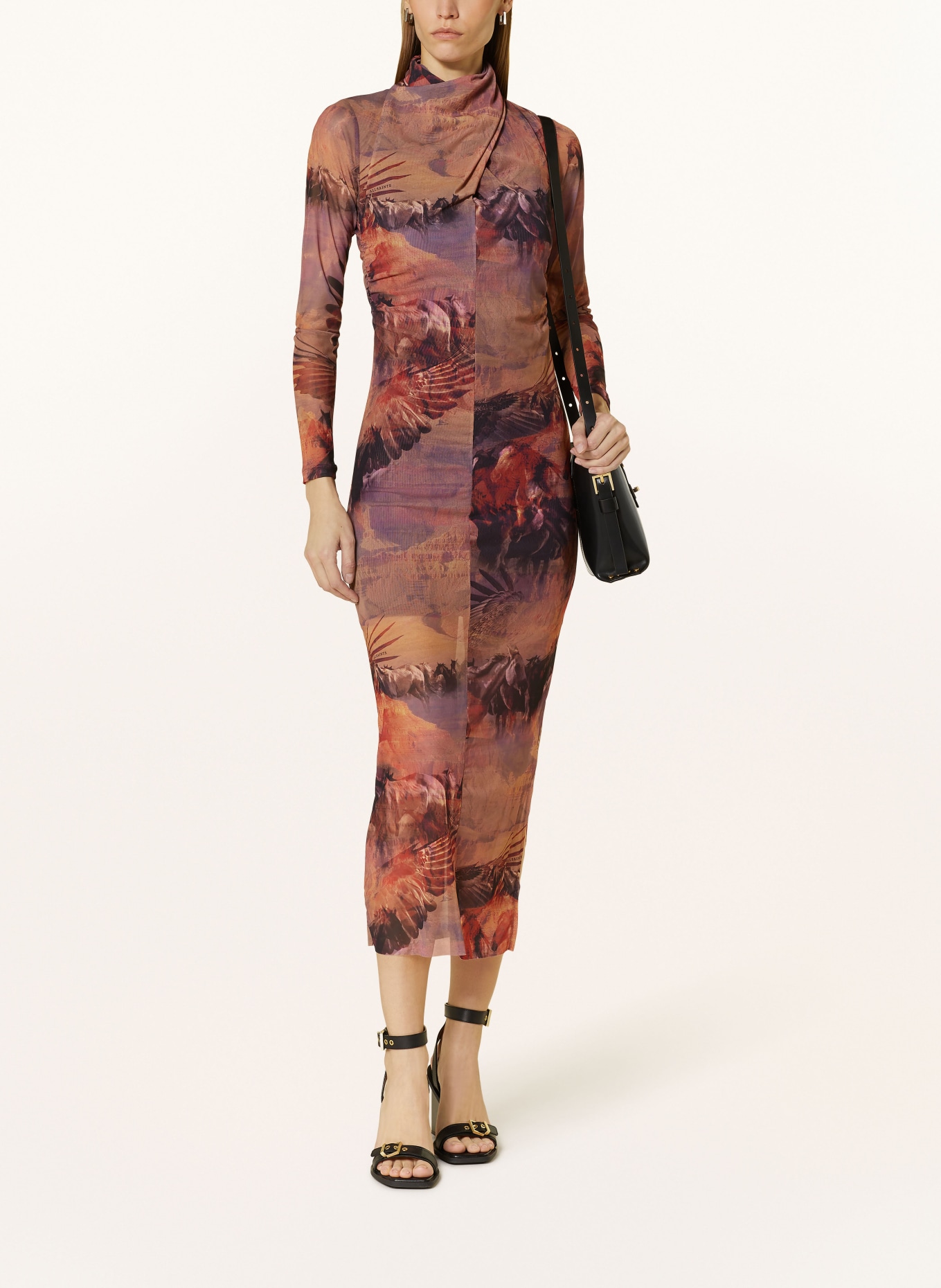 ALLSAINTS Dress TIA COLCA, Color: LIGHT BROWN/ ORANGE/ PURPLE (Image 2)