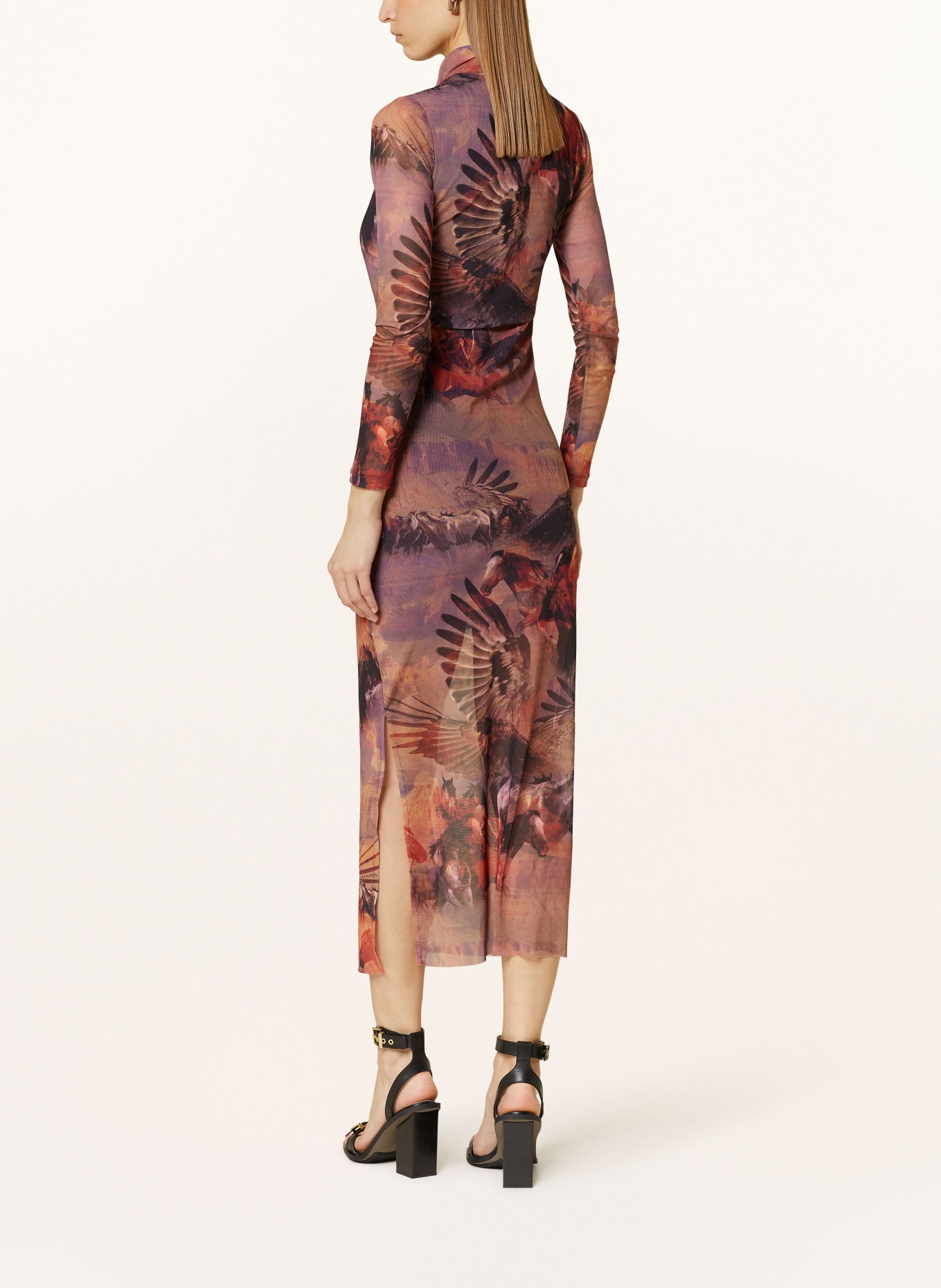 ALLSAINTS Dress TIA COLCA, Color: LIGHT BROWN/ ORANGE/ PURPLE (Image 3)