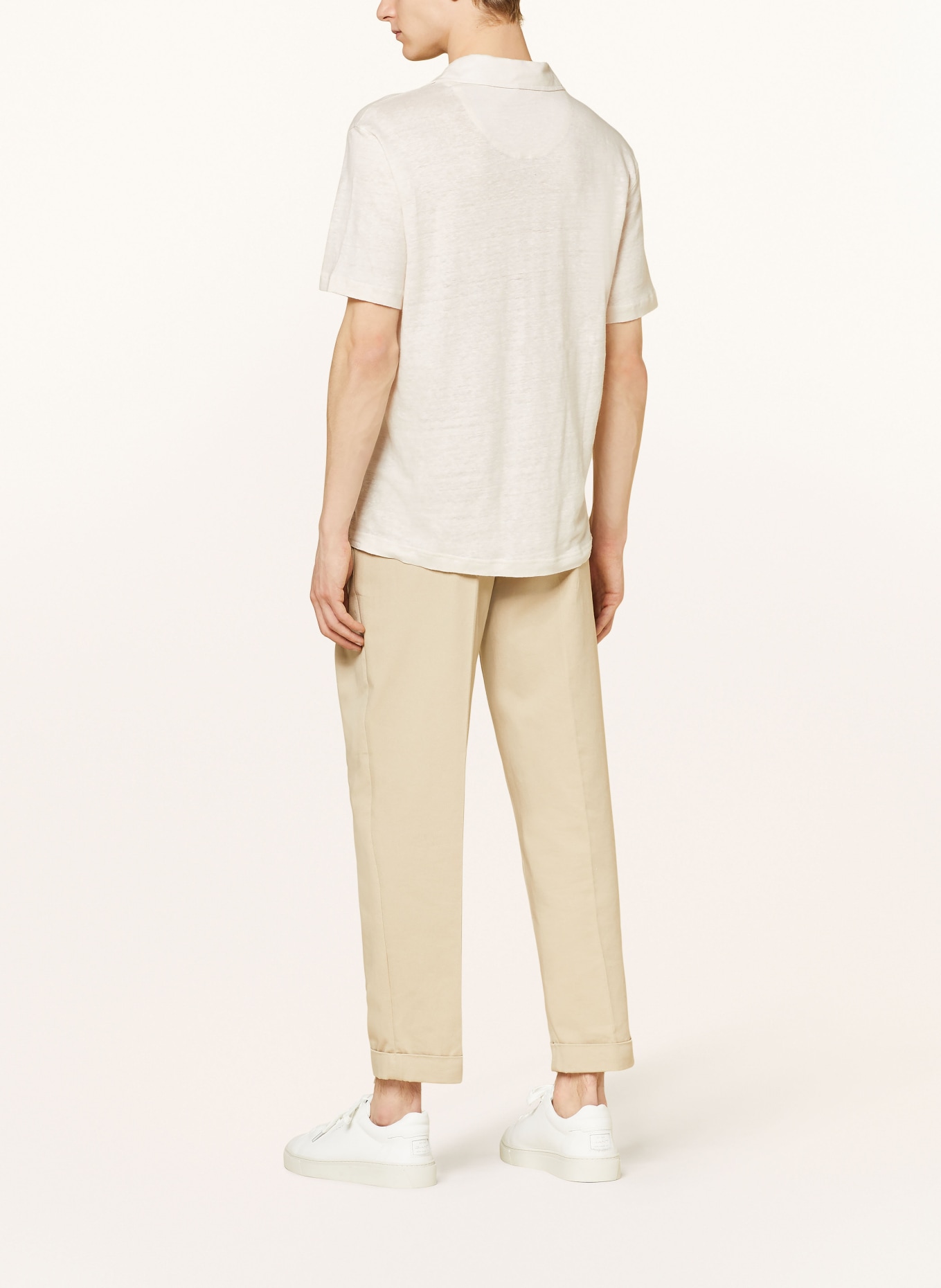 TED BAKER Strick-Poloshirt FLINPO Regular Fit aus Leinen, Farbe: CREME (Bild 3)