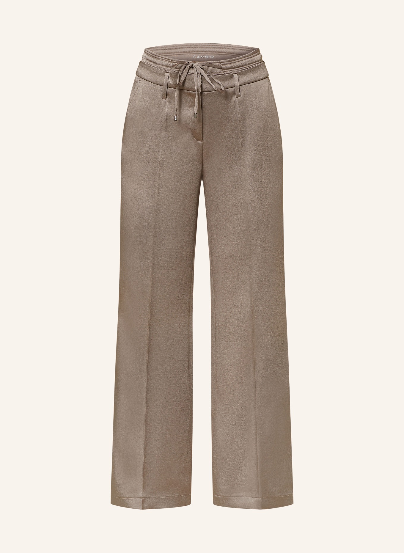 CAMBIO Wide leg trousers AMELIE in satin, Color: TAUPE (Image 1)