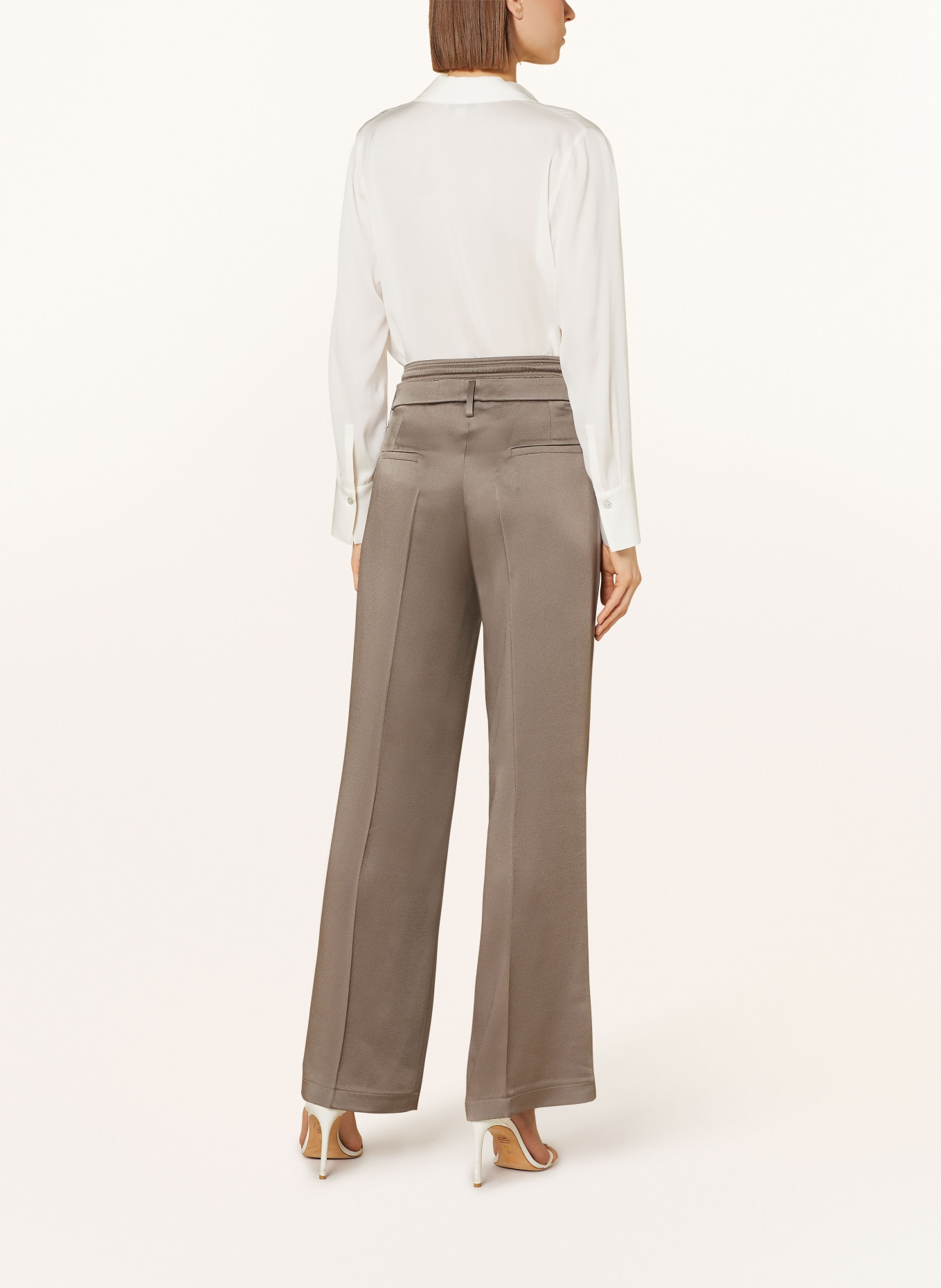 CAMBIO Wide leg trousers AMELIE in satin, Color: TAUPE (Image 3)