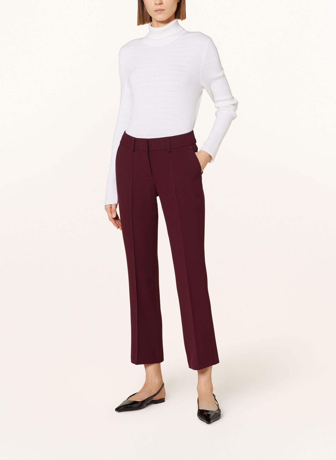 CAMBIO Bootcut trousers FARAH, Color: DARK RED (Image 2)