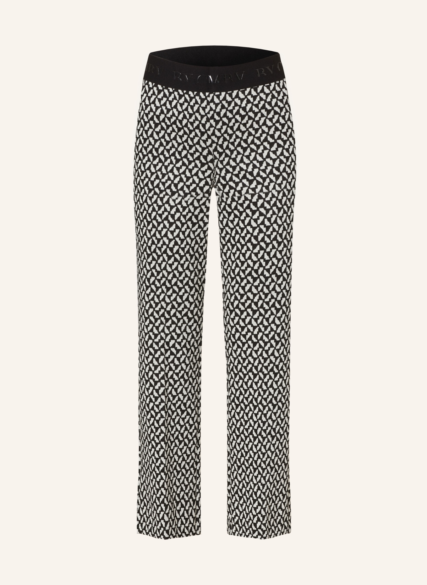 CAMBIO Bootcut trousers FAITH in jersey, Color: BLACK/ ECRU (Image 1)