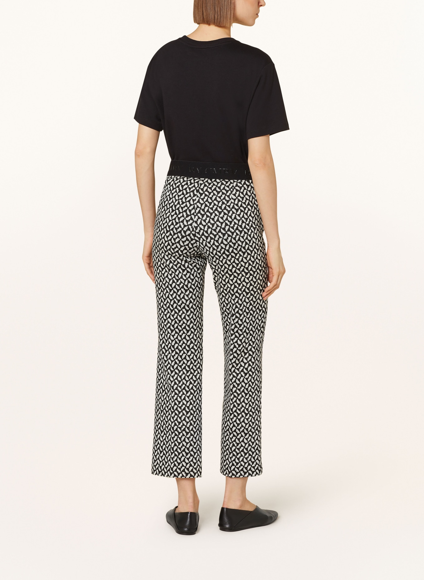 CAMBIO Bootcut trousers FAITH in jersey, Color: BLACK/ ECRU (Image 3)