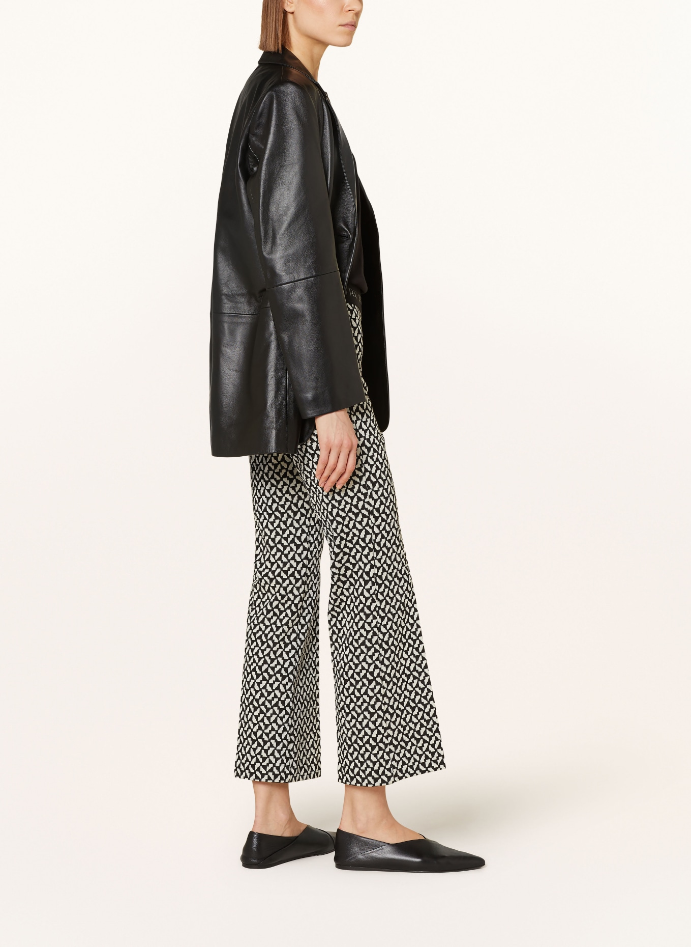 CAMBIO Bootcut trousers FAITH in jersey, Color: BLACK/ ECRU (Image 4)
