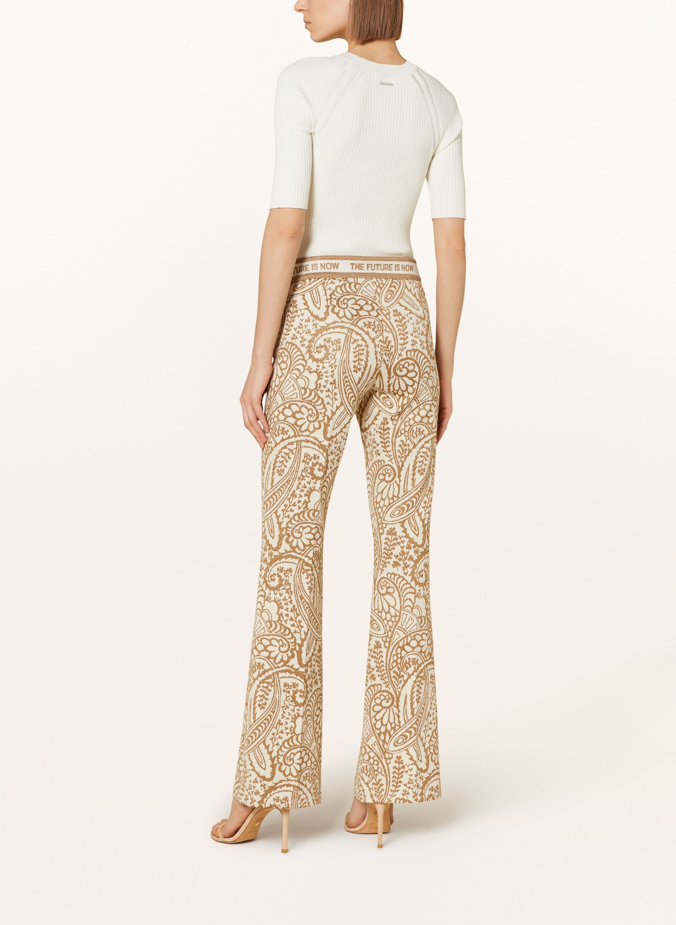 CAMBIO Bootcut trousers FRANCIS with glitter thread, Color: BEIGE/ CREAM (Image 3)