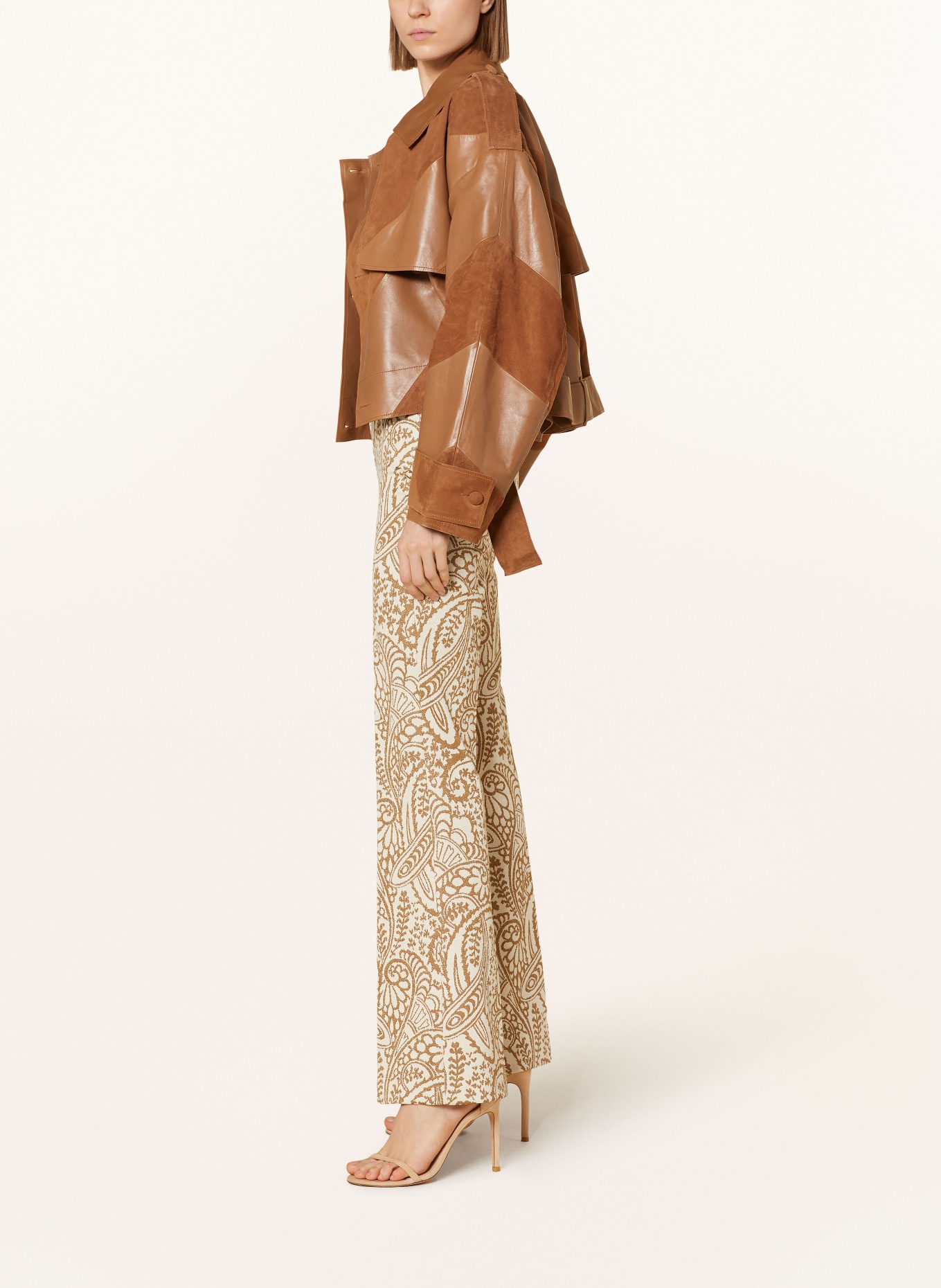 CAMBIO Bootcut trousers FRANCIS with glitter thread, Color: BEIGE/ CREAM (Image 4)