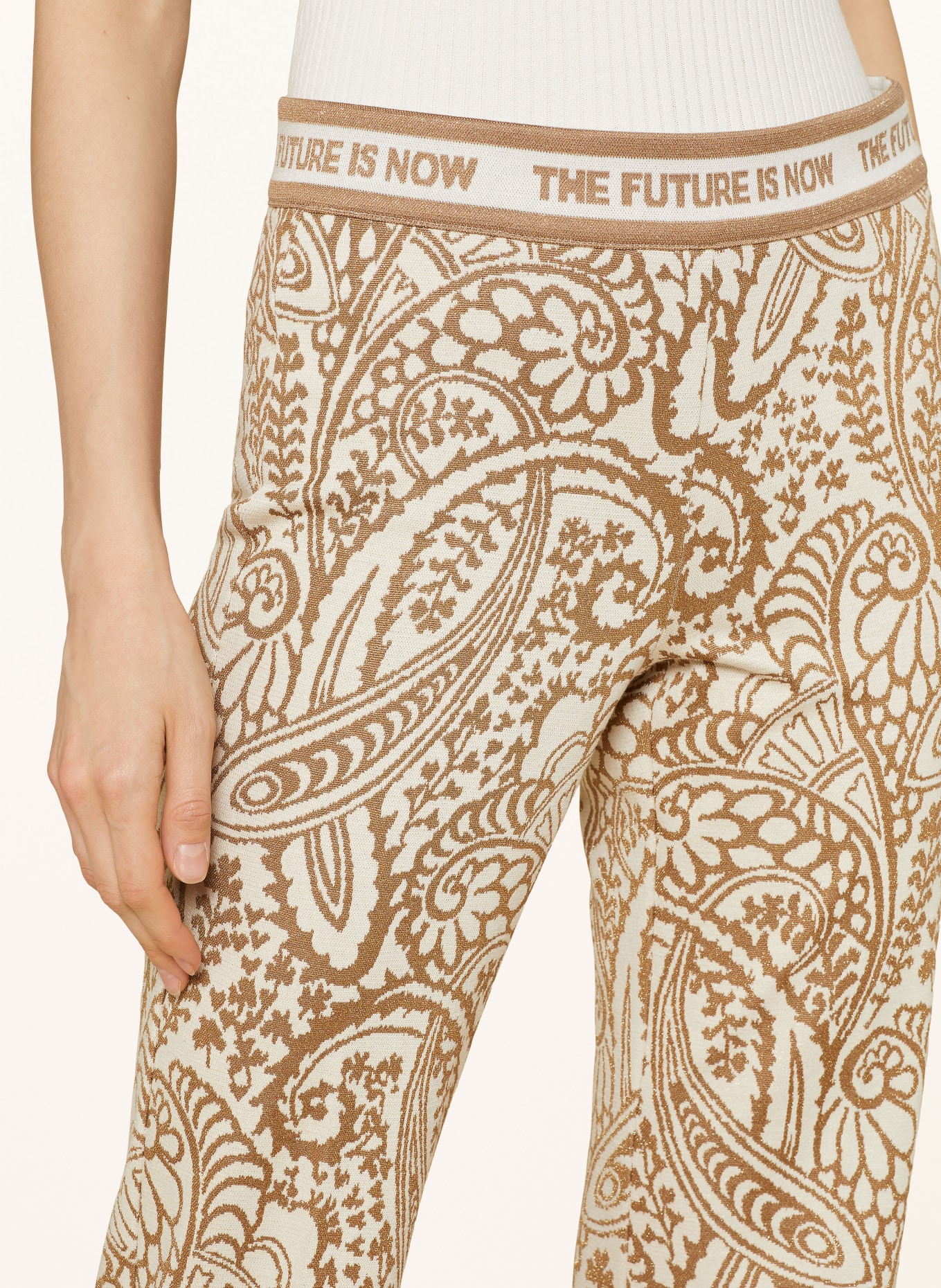 CAMBIO Bootcut trousers FRANCIS with glitter thread, Color: BEIGE/ CREAM (Image 5)