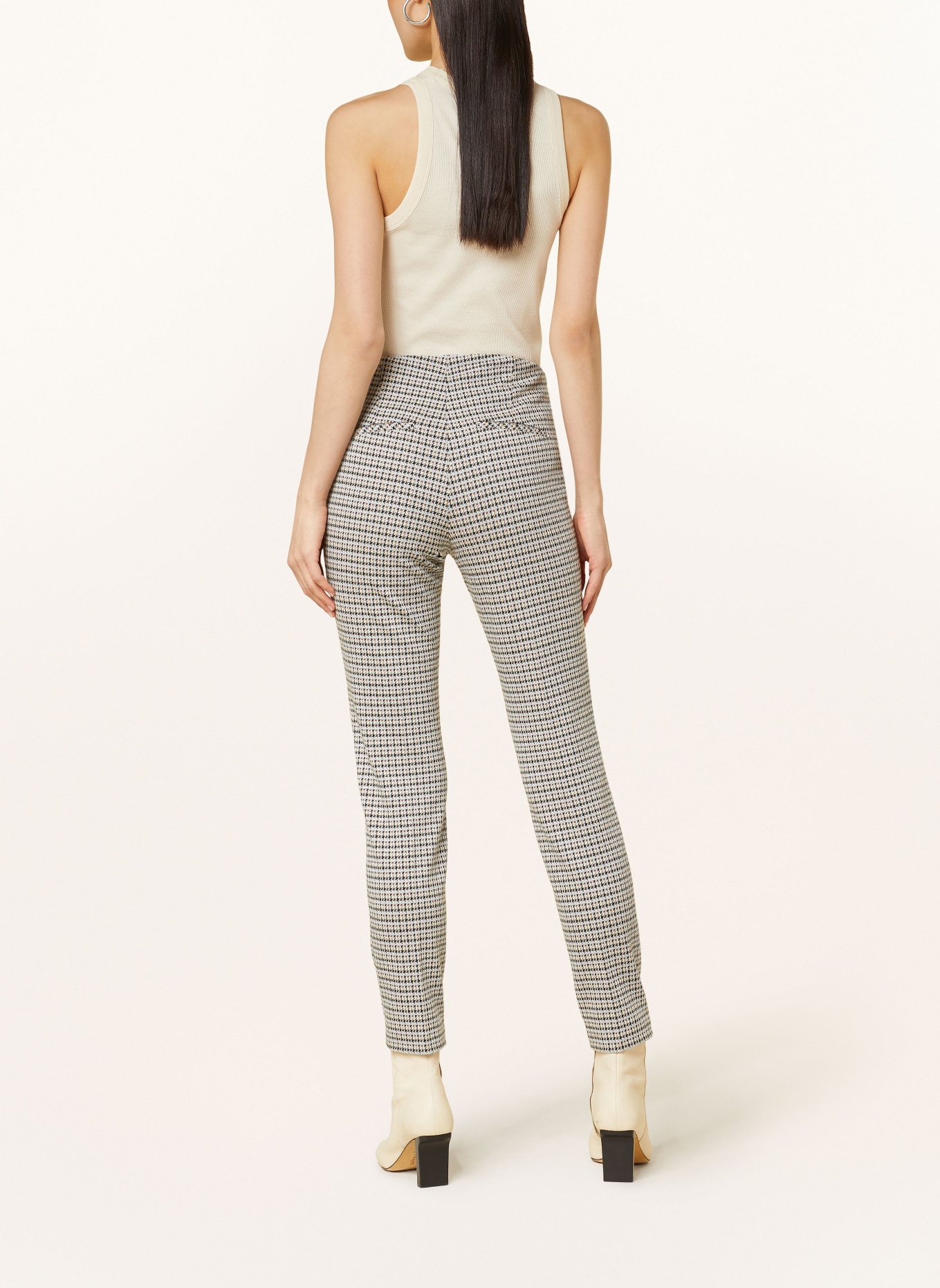 CAMBIO Trousers ROS: CREAM / LIGHT BLUE / BLACK