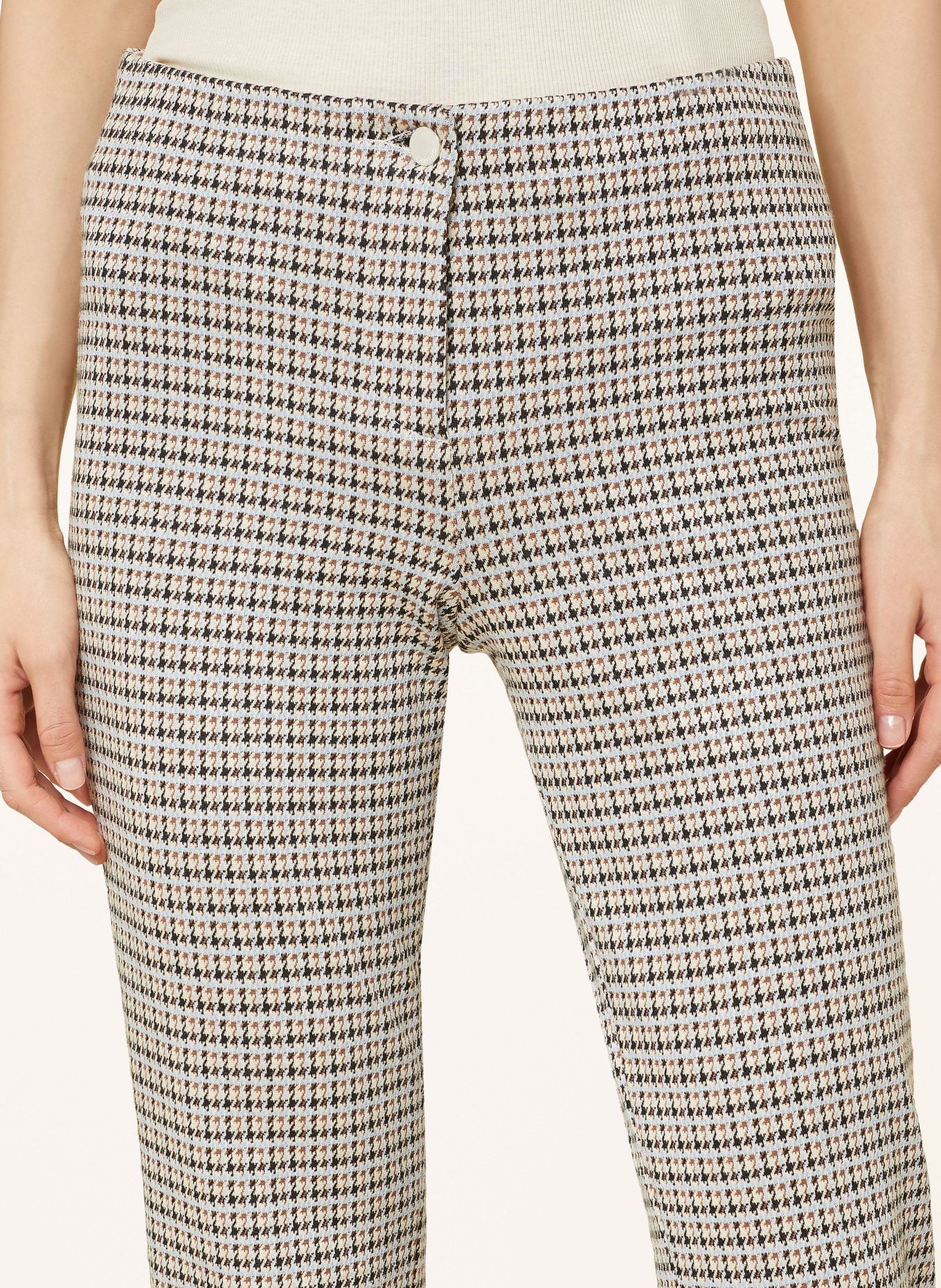 CAMBIO Trousers ROS: CREAM / LIGHT BLUE / BLACK