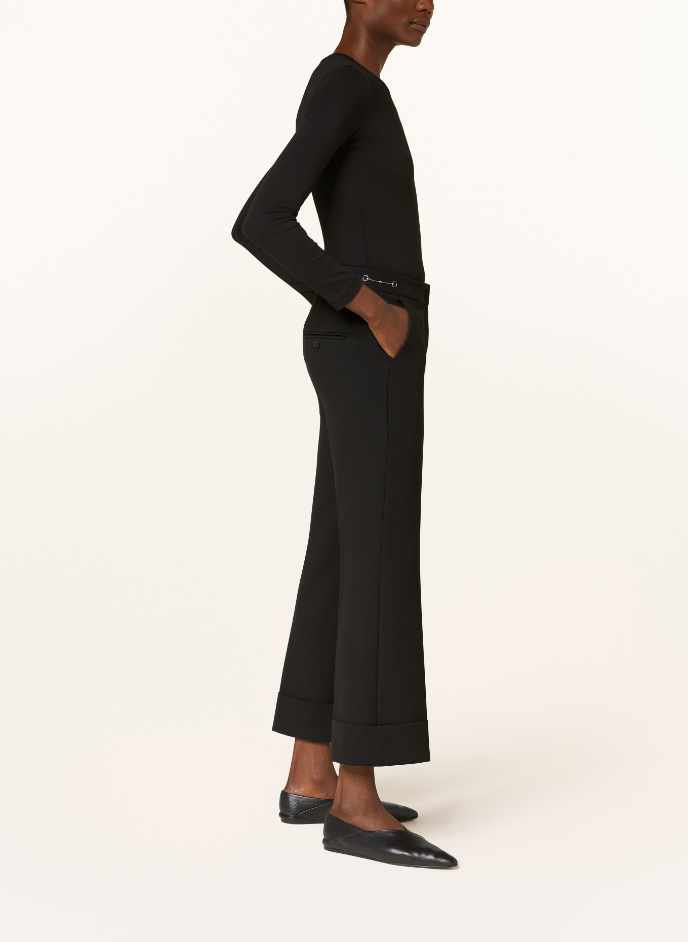 CAMBIO Wide leg trousers, Color: BLACK (Image 4)