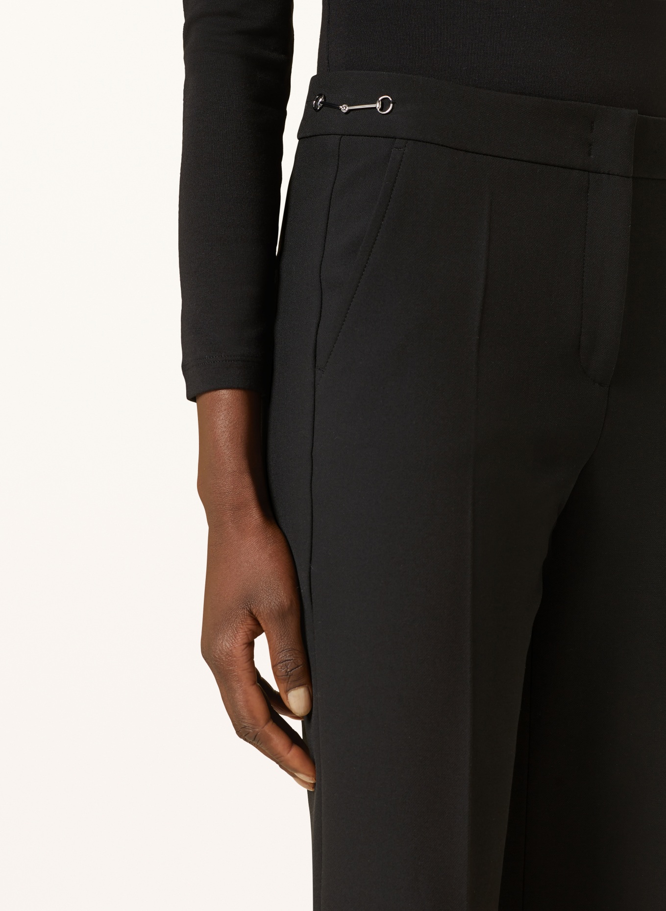 CAMBIO Wide leg trousers, Color: BLACK (Image 5)