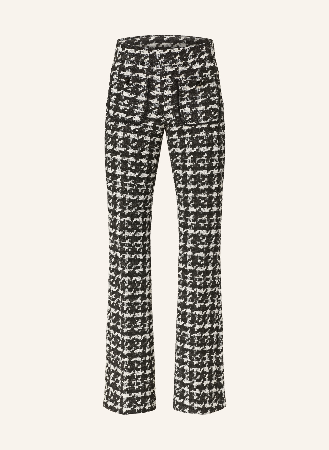 CAMBIO Tweed trousers Mehrfarbig FRANCIS with glitter thread, Color: BLACK/ WHITE (Image 1)