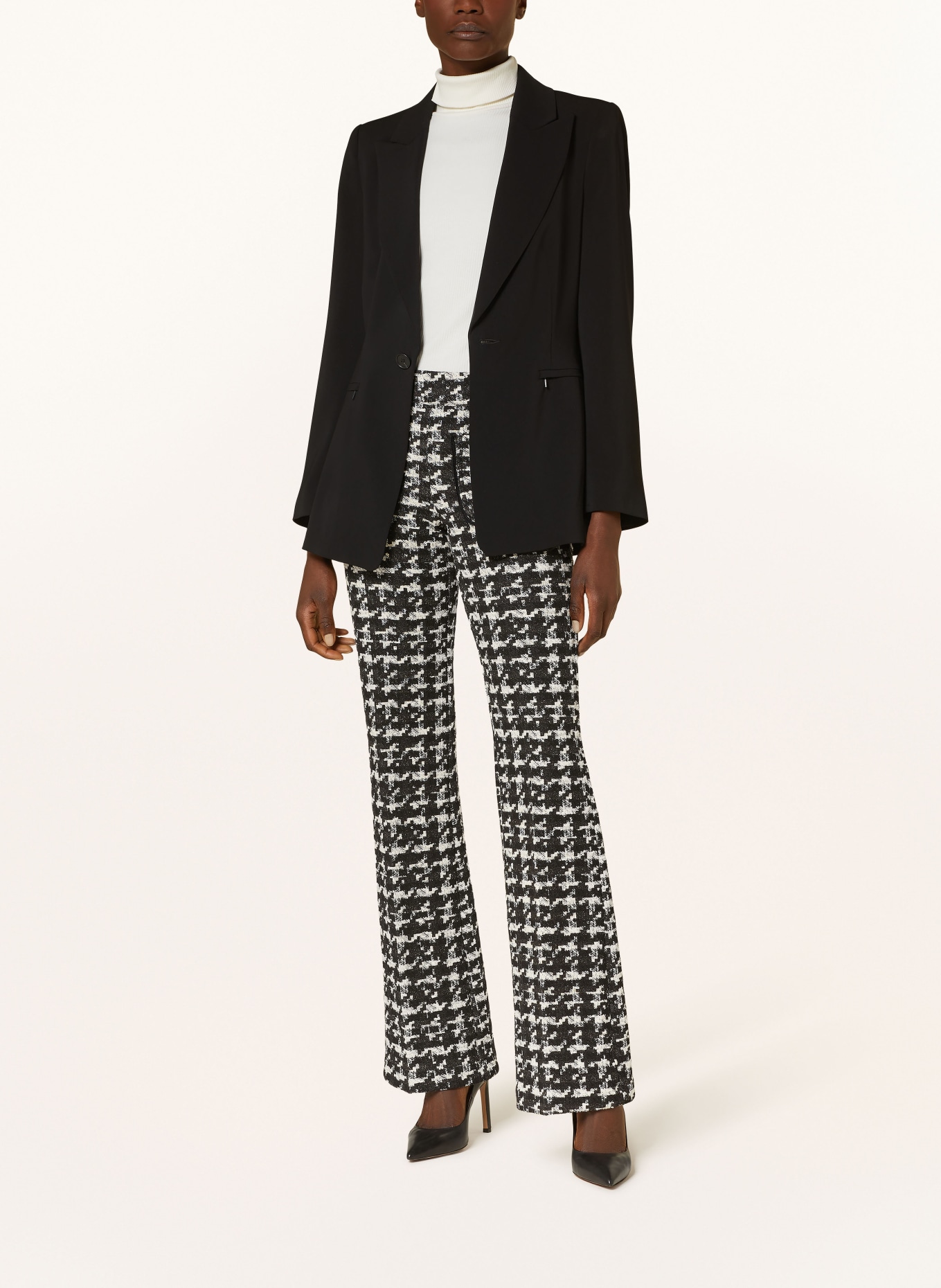 CAMBIO Tweed trousers Mehrfarbig FRANCIS with glitter thread, Color: BLACK/ WHITE (Image 2)