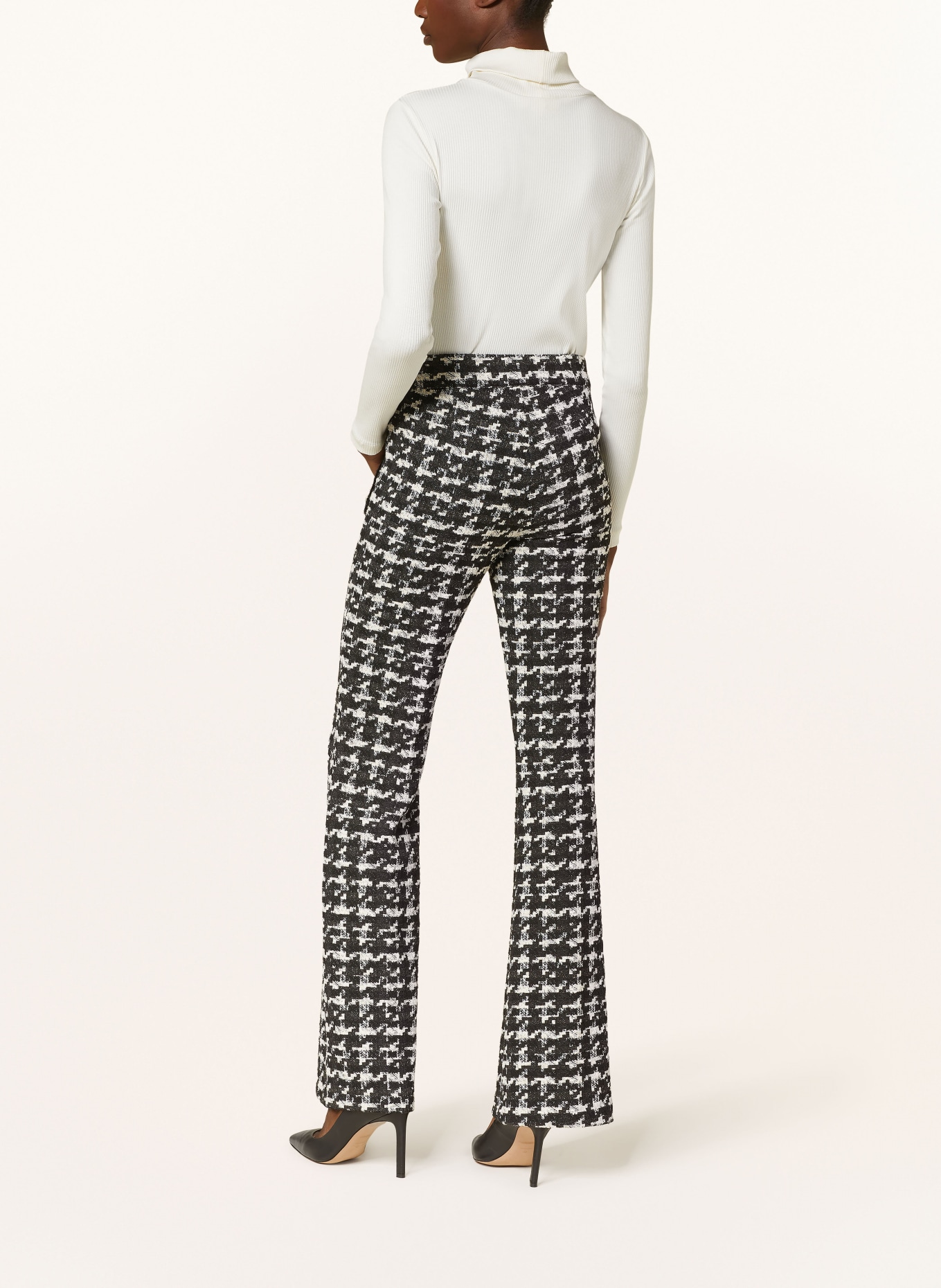 CAMBIO Tweed trousers Mehrfarbig FRANCIS with glitter thread, Color: BLACK/ WHITE (Image 3)